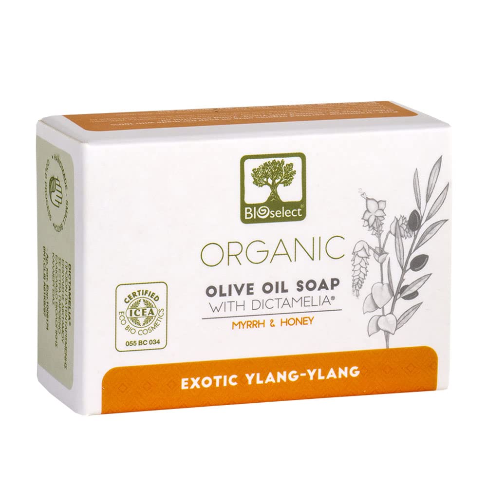 Organic Olive Oil Soap with Exotic Ylang-Ylang Fragrance - 80g Bar for Sensitive Skin | Natural Moisturizing & Gentle Cleansing | Perfect for Face, Body & Hand Care