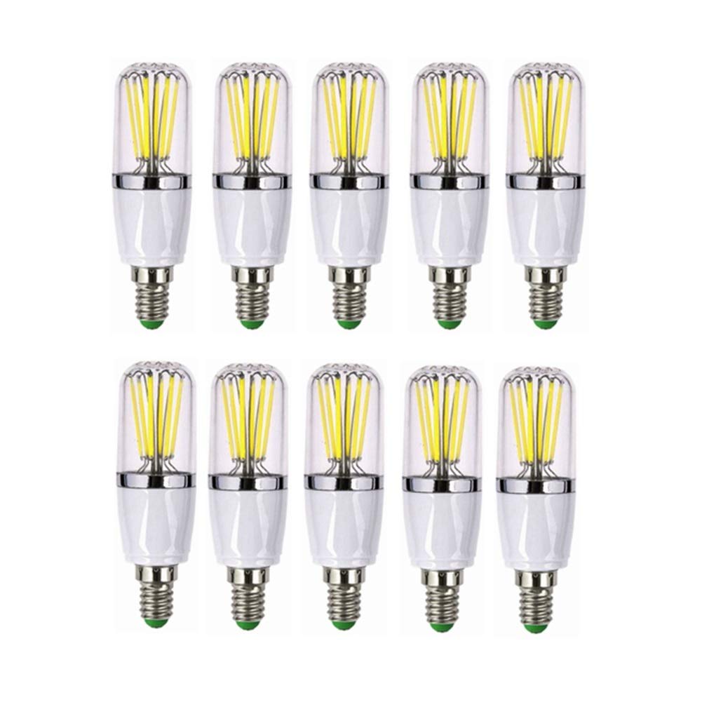 12V LED Edison Bulb E14 - 6W (40W Halogen Equivalent) Non-Dimmable Cool White Filament Candle Light Bulbs - Pack of 10 Energy-Saving A+ Class - Perfect for Chandeliers, Wall Sconces, and Vintage Style Lighting Fixtures