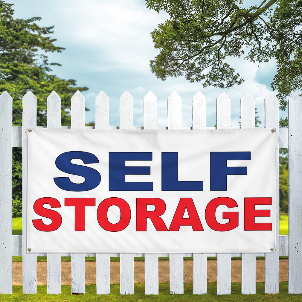 Vinyl Banner - 60x144 Inches - Weatherproof Outdoor Business Sign with 10 Grommets (Multiple Sizes Available) - Ideal for Self Storage, Industrial Yards & Commercial Advertising