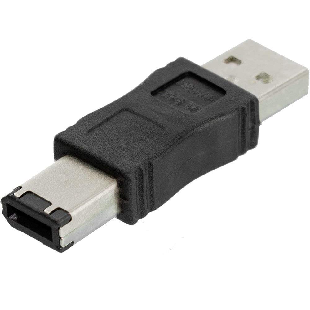 Firewire IEEE 1394 to USB Adapter - 6 Pin Male to USB A Male Converter Cable for Mac, PC, Cameras & Digital Devices - Transfer Data Between Legacy Firewire and Modern USB Devices