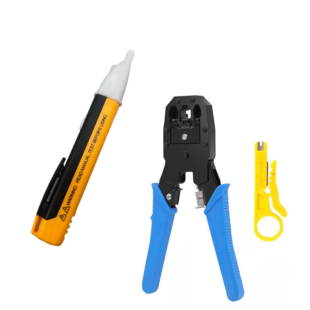 CRAFTS HAVELI Professional Networking Tool Kit - Voltage Tester & Crimping Tool Set for Electricians & IT Technicians - Perfect for Network Installation, Cable Repair & Electrical Maintenance