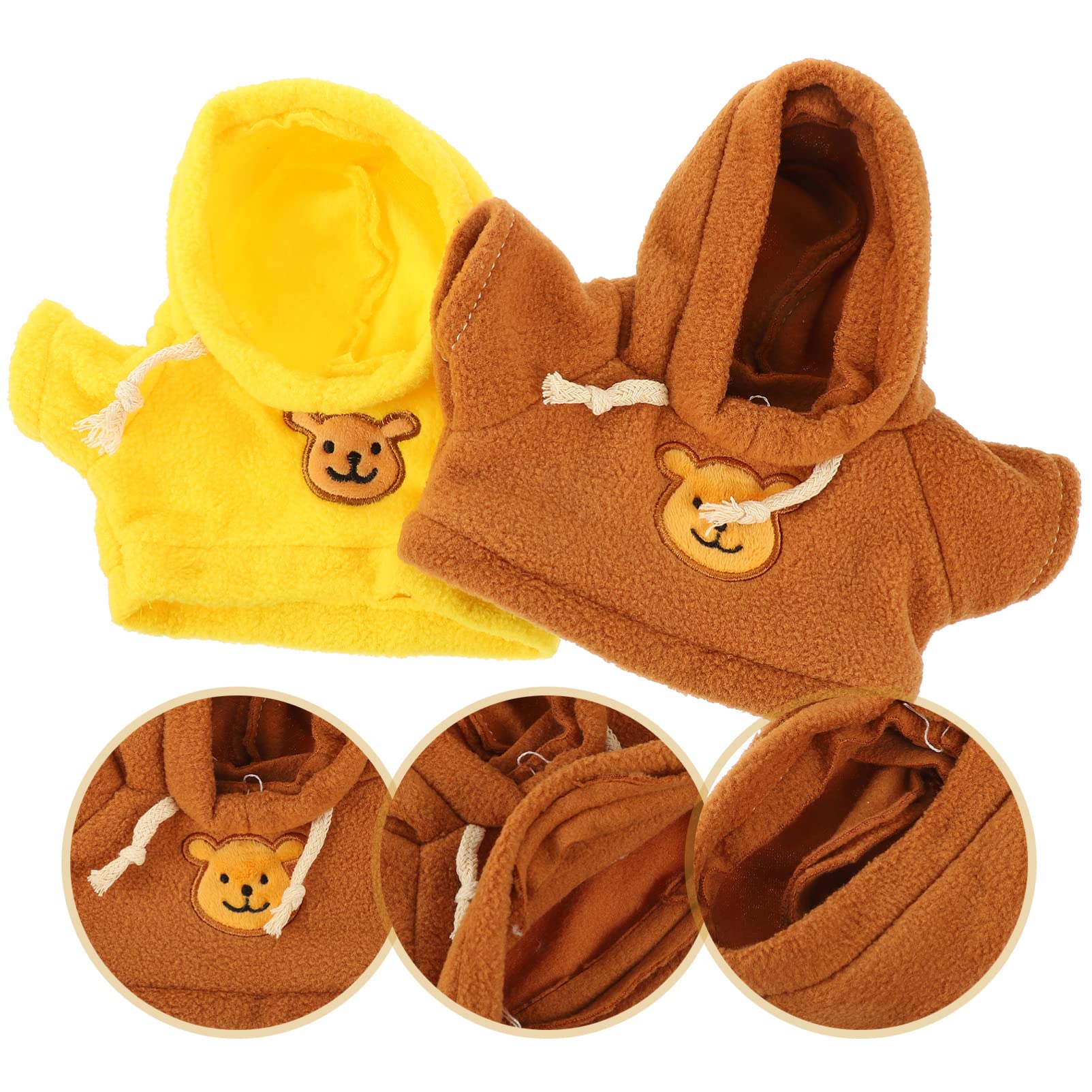 2pcs Plush Doll Clothes for Kids & Stuffed Animals - Cute Bear & Dog Outfits for Decor