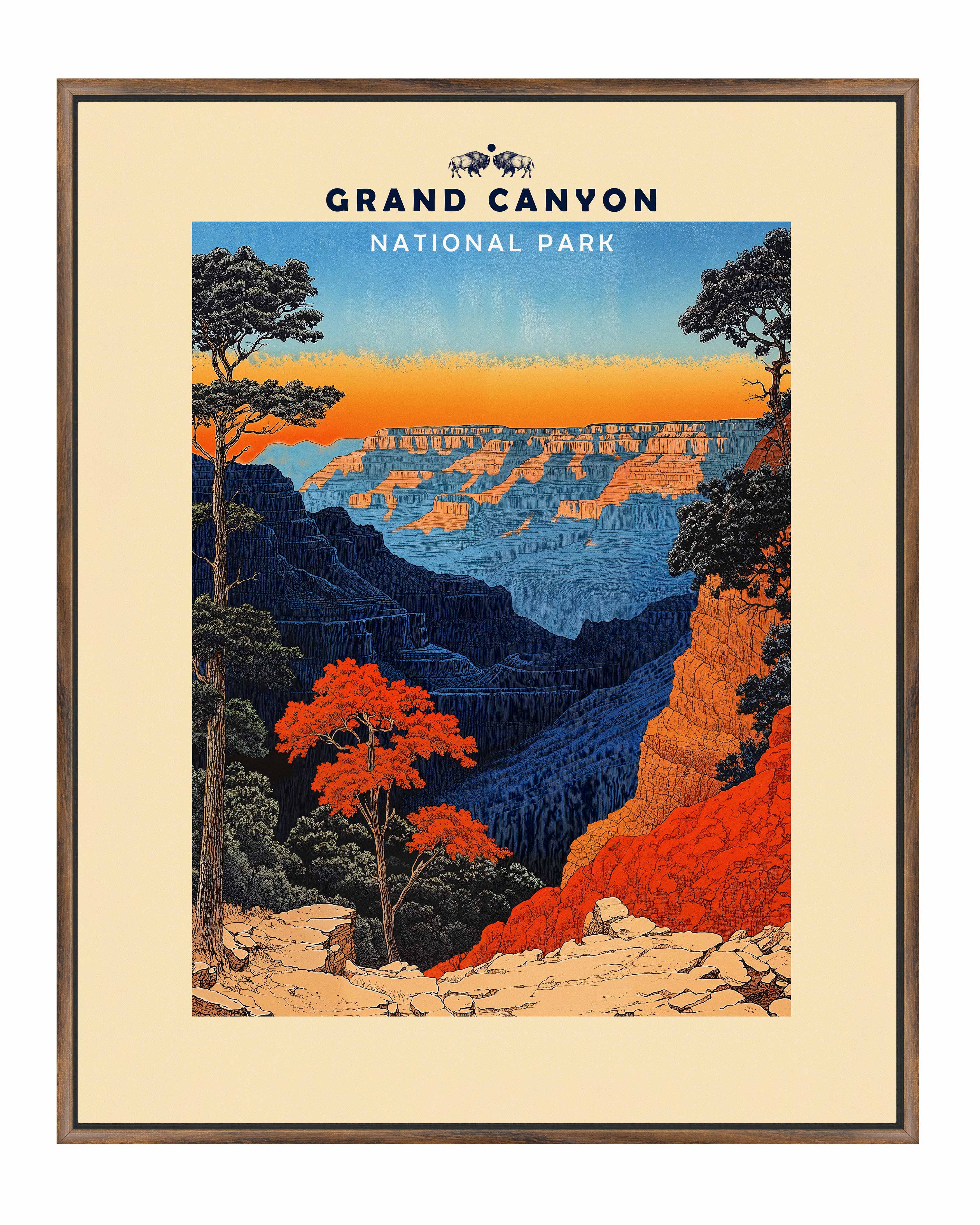 Grand Canyon Landscape Gallery Wrapped Canvas Wall Art - Perfect for Living Room, Bedroom & Office Decor