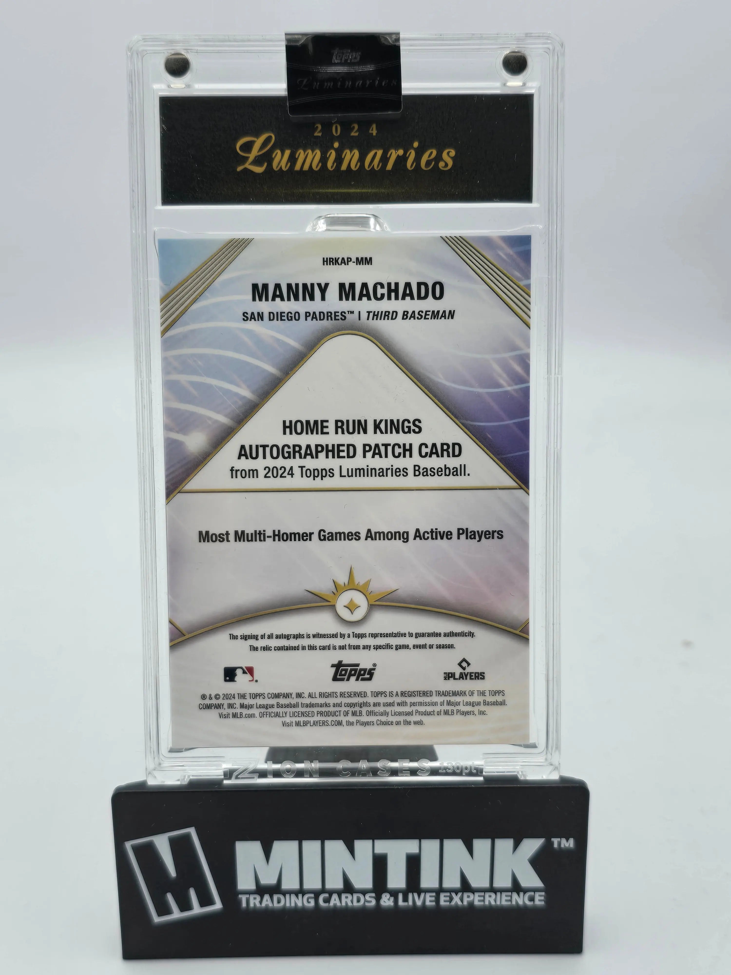 2024 Topps Luminaries Manny Machado Home Run Kings Triple Patch Autograph Card /15 - Rare Collectible for Baseball Fans & Sports Memorabilia Enthusiasts
