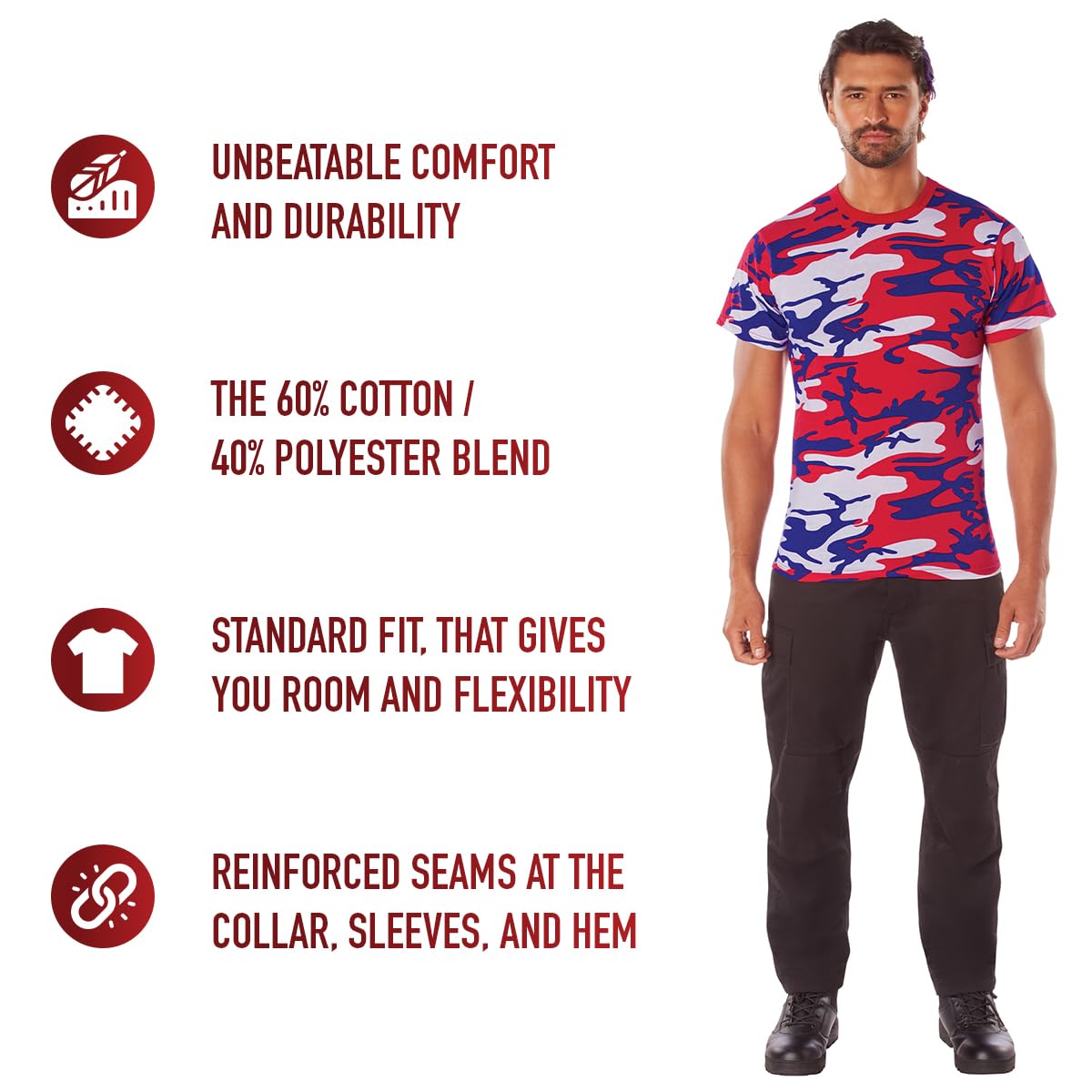 Rothco Camo T-Shirt for Men - Durable, Comfortable Military Style T-Shirt | Perfect for Hunting, Outdoor Adventures & Casual Wear