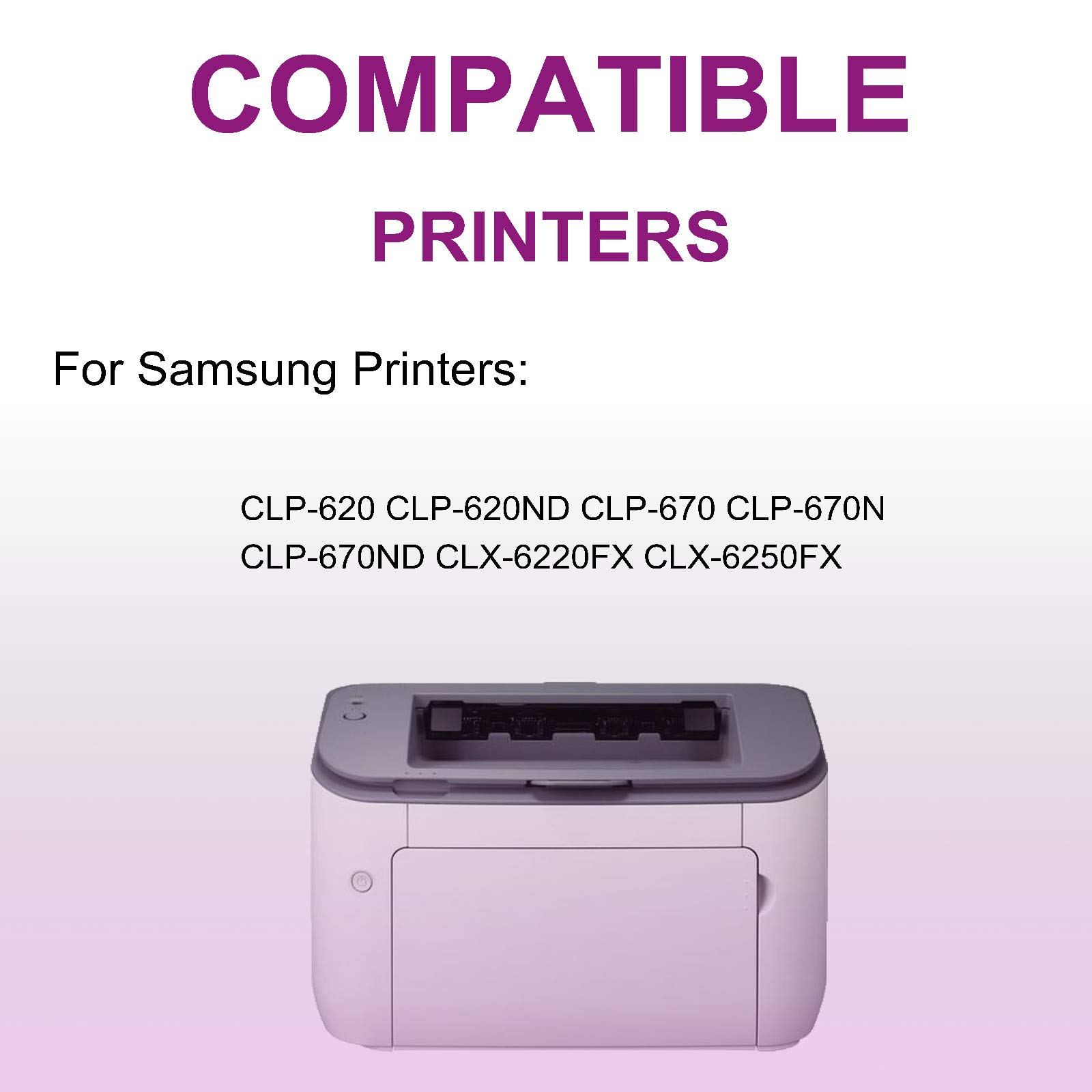 2 Pack Cyan Compatible High Yield Laser Toner Cartridge Replacement for Samsung CLT-508L CLT-C508L - Works with CLP-670 & CLP-670N Printers - Ideal for Office & Home Printing Needs