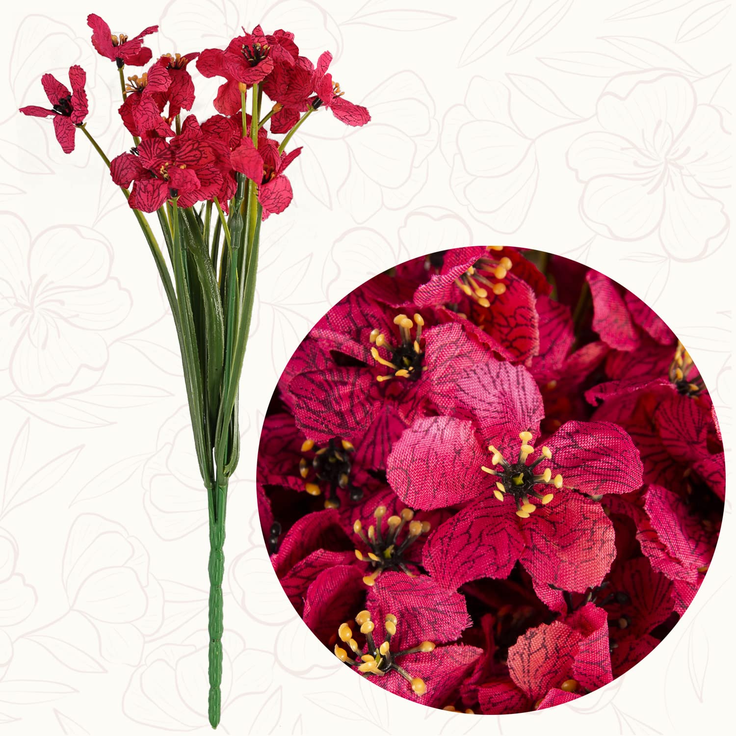 20 Bundles UV Resistant Artificial Flowers Outdoor Fake Roses - No Fade, Weatherproof for Patio, Porch, Window Box, Home, Wedding & Farmhouse Decor (Rose Red) | Perfect for Garden, Balcony, Centerpieces & DIY Crafts