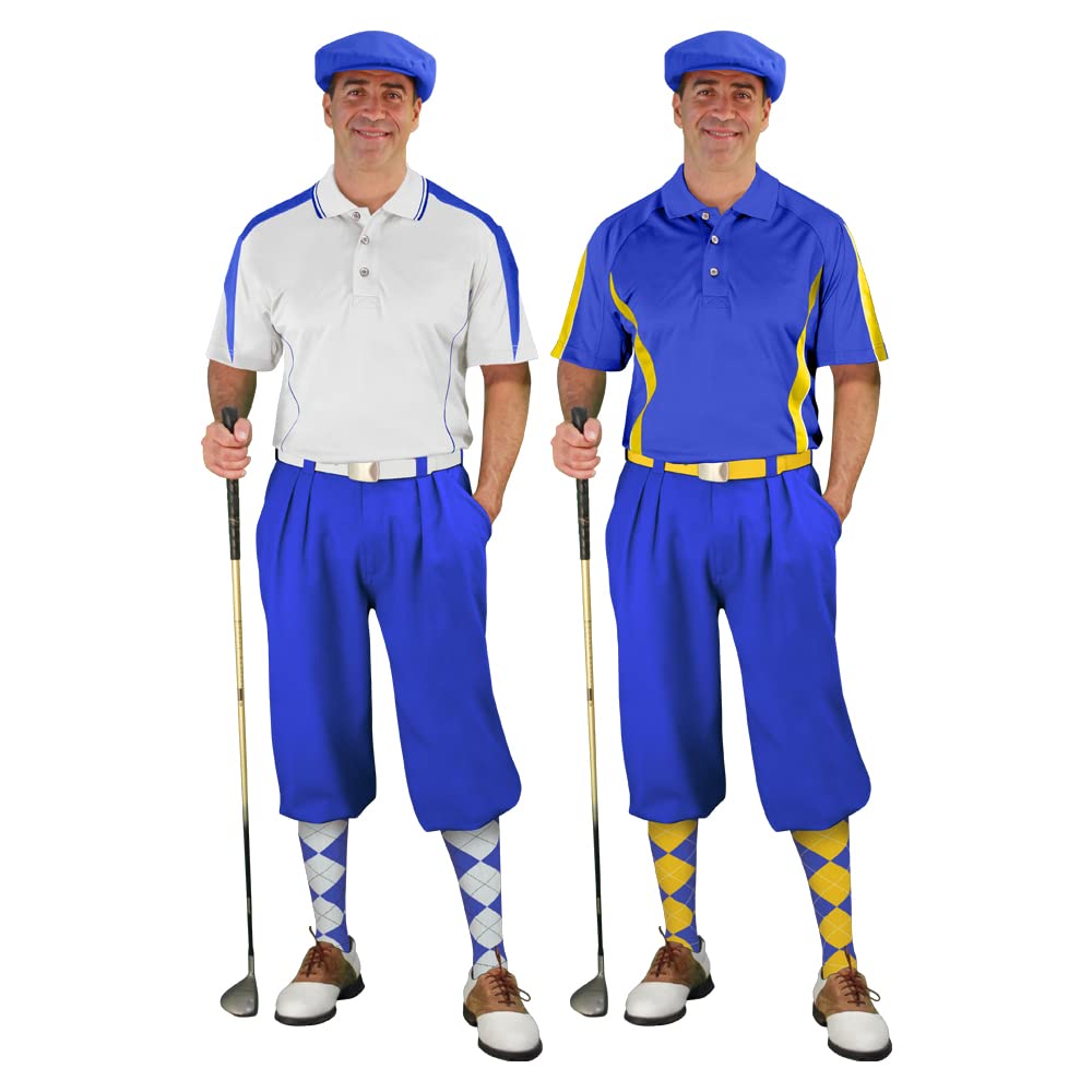 Royal Blue Men's Impact Golf Outfits - Performance Golf Shirts & Pants for Comfort & Style - Perfect for Golf Tournaments & Casual Wear