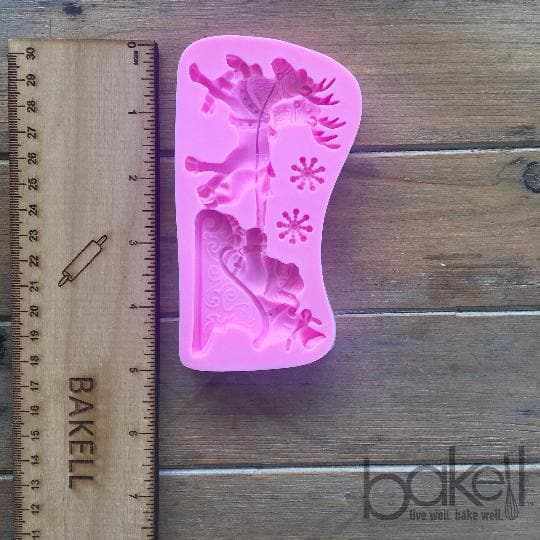Christmas Santa Sleigh Silicone Baking Mold - Holiday Cookie, Chocolate & Candy Making Decorations for Festive Desserts and DIY Crafts