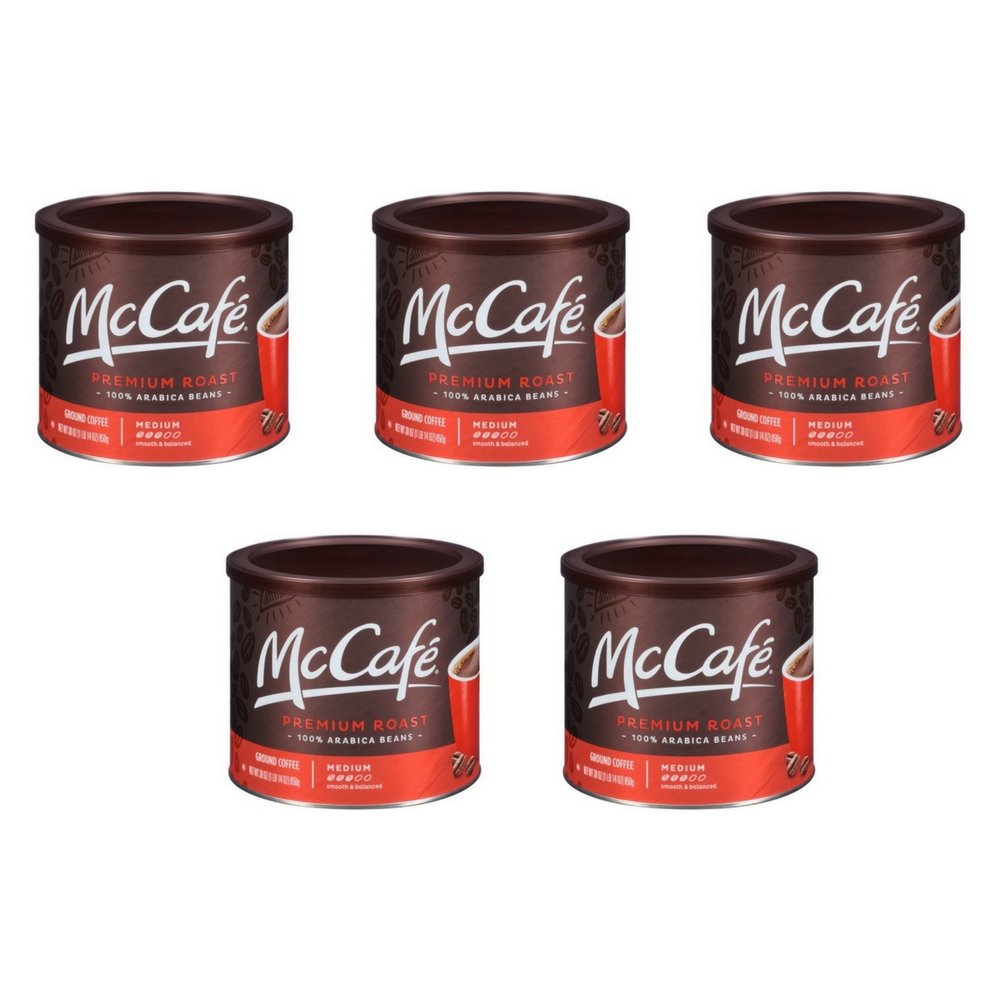 McCafe Premium Medium Roast Ground Coffee - 30 oz Canister for Rich Flavor | Perfect for Home Brewing, Office Use & Gift Giving