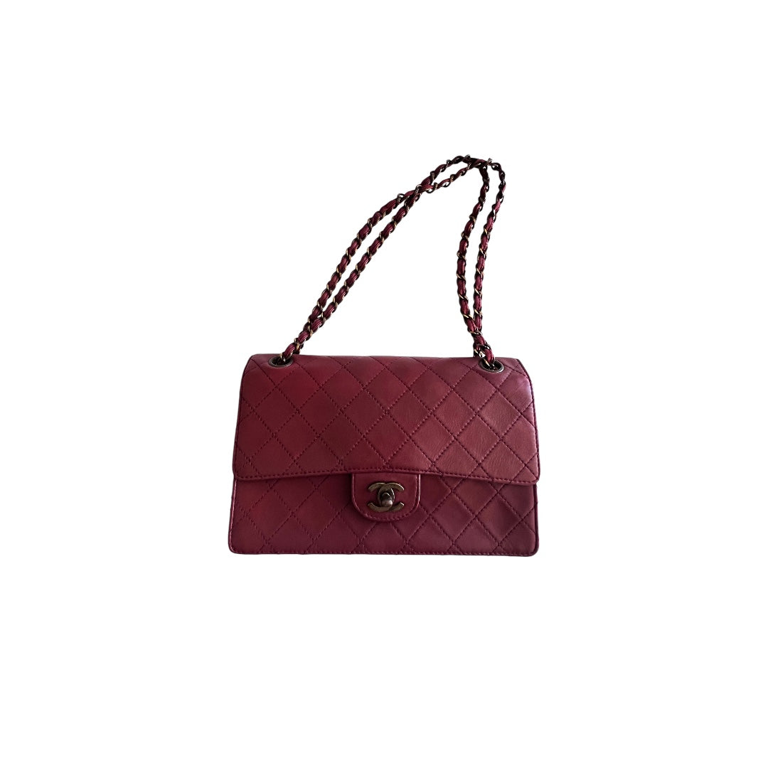 Chanel Burgundy Leather Single Flap Bag - Luxury Designer Handbag for Women | Perfect for Work, Evening Events & Special Occasions