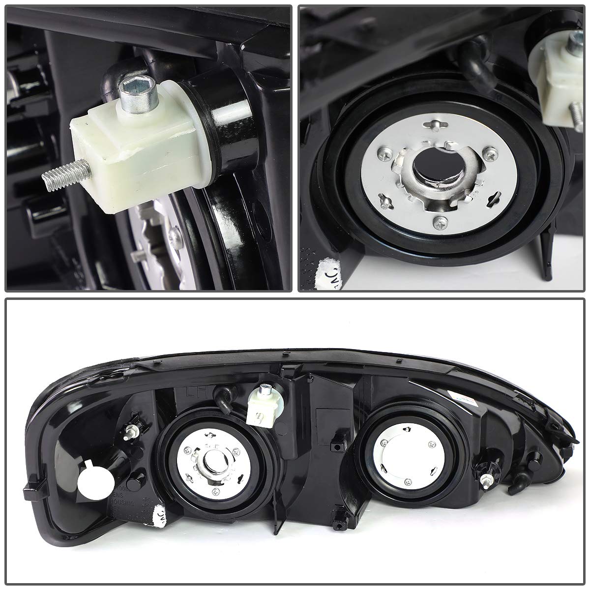 Auto Dynasty Headlights for 2004-2008 Pontiac Grand Prix - Halogen Replacement (Black Housing) for Night Driving
