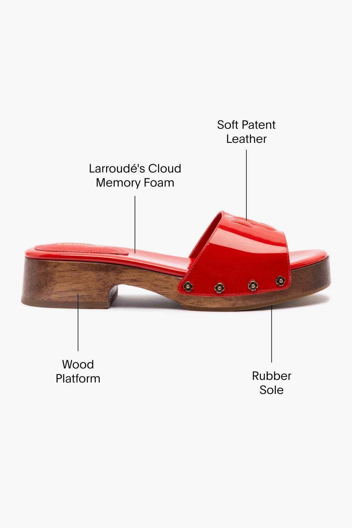 Zuzi Women's Mule Shoes in Scarlet Patent Leather - Comfortable Slip-On Loafers for Office, Casual Wear & Outdoor Walking