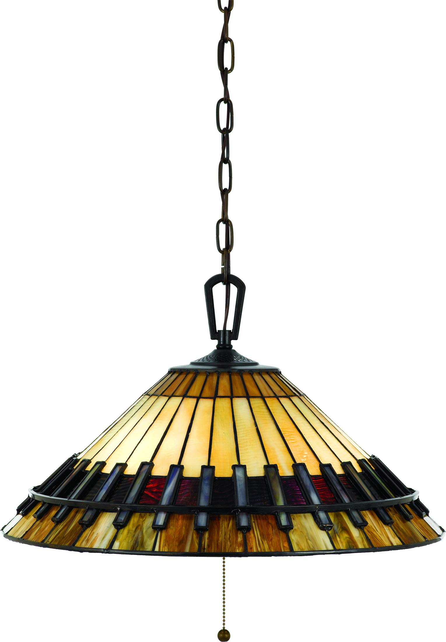 Tiffany Style Hanging Lamp - Elegant Glass Pendant Light for Living Room, Bedroom, Dining Room & Kitchen Decor | Vintage Inspired Ceiling Lighting Fixture for Home & Office