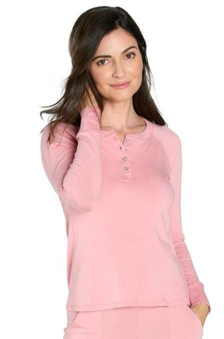Olivia Women's Long Sleeve Henley T-Shirt - Soft Cotton Casual Top for Everyday Wear, Work & Weekend Outfits