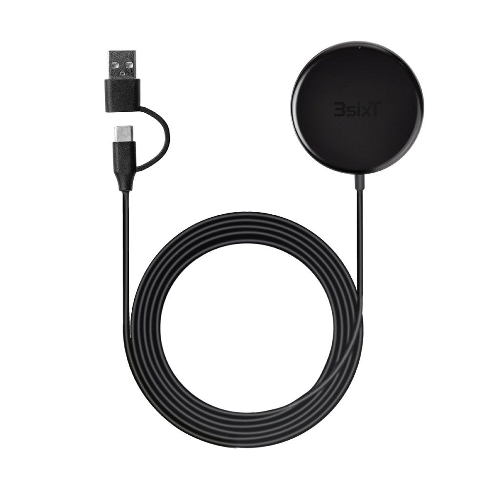 3sixT 15W Magnetic Wireless Charger - Fast Qi-Certified Charging for iPhone 12/13/14, Samsung Galaxy, AirPods - Perfect for Home, Office & Car Use