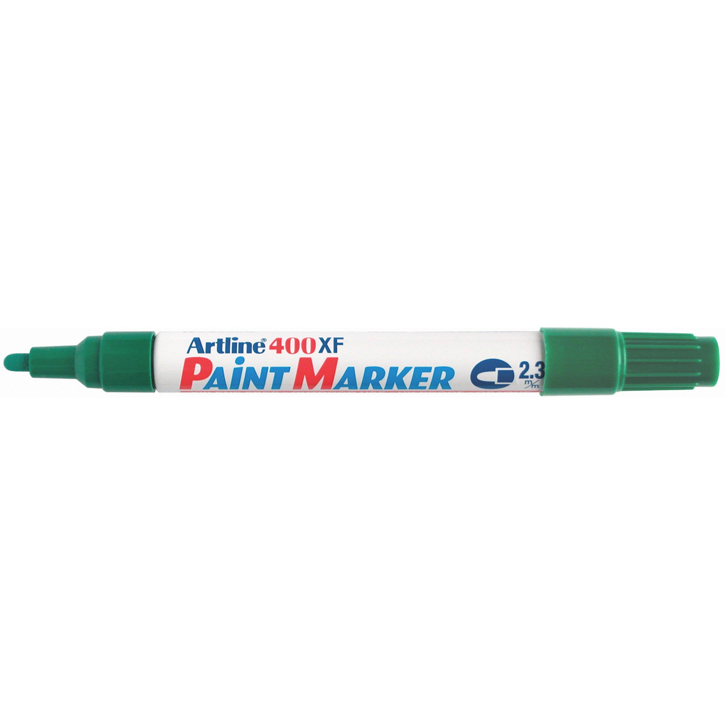 Artline 400 Green Paint Marker - 2.3mm Bullet Tip - Pack of 12 - Perfect for DIY Crafts, Sign Making & Industrial Labeling