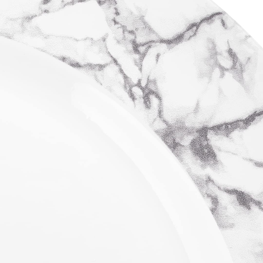 Koyal Wholesale 13-Inch Modern Acrylic Charger Plates - Bulk Set of 24 for Weddings, Holidays & Parties - Heavy Duty Marble-Edge Dinner Plates - Perfect for Bridal Showers, Birthday Celebrations & Formal Dining Tables