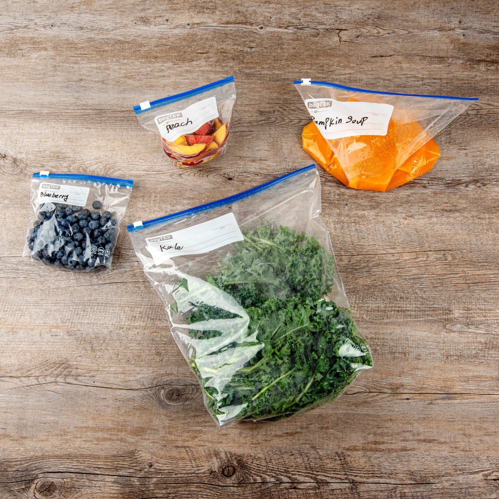 BPA-Free 2 Gallon Clear Plastic Slider Freezer Bags with Expandable Bottom & Write-On Labels - 25 Count Box (13x5x15 inches) - Perfect for Meal Prep, Freezing & Food Storage