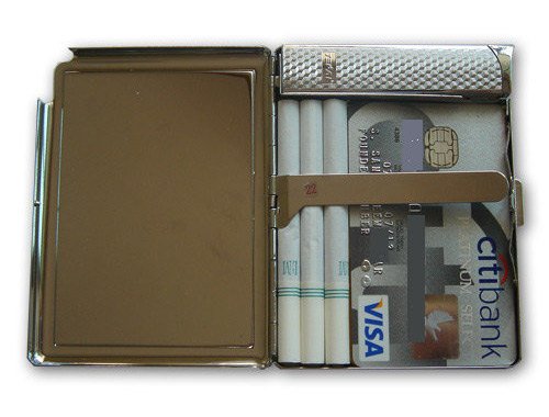 Funny Titanic Cat Cigarette Case with Lighter & Wallet - Multi-Purpose Business Card Holder for Men | Novelty Smoking Accessories & Unique Gift Idea for Parties, Travel and Everyday Use