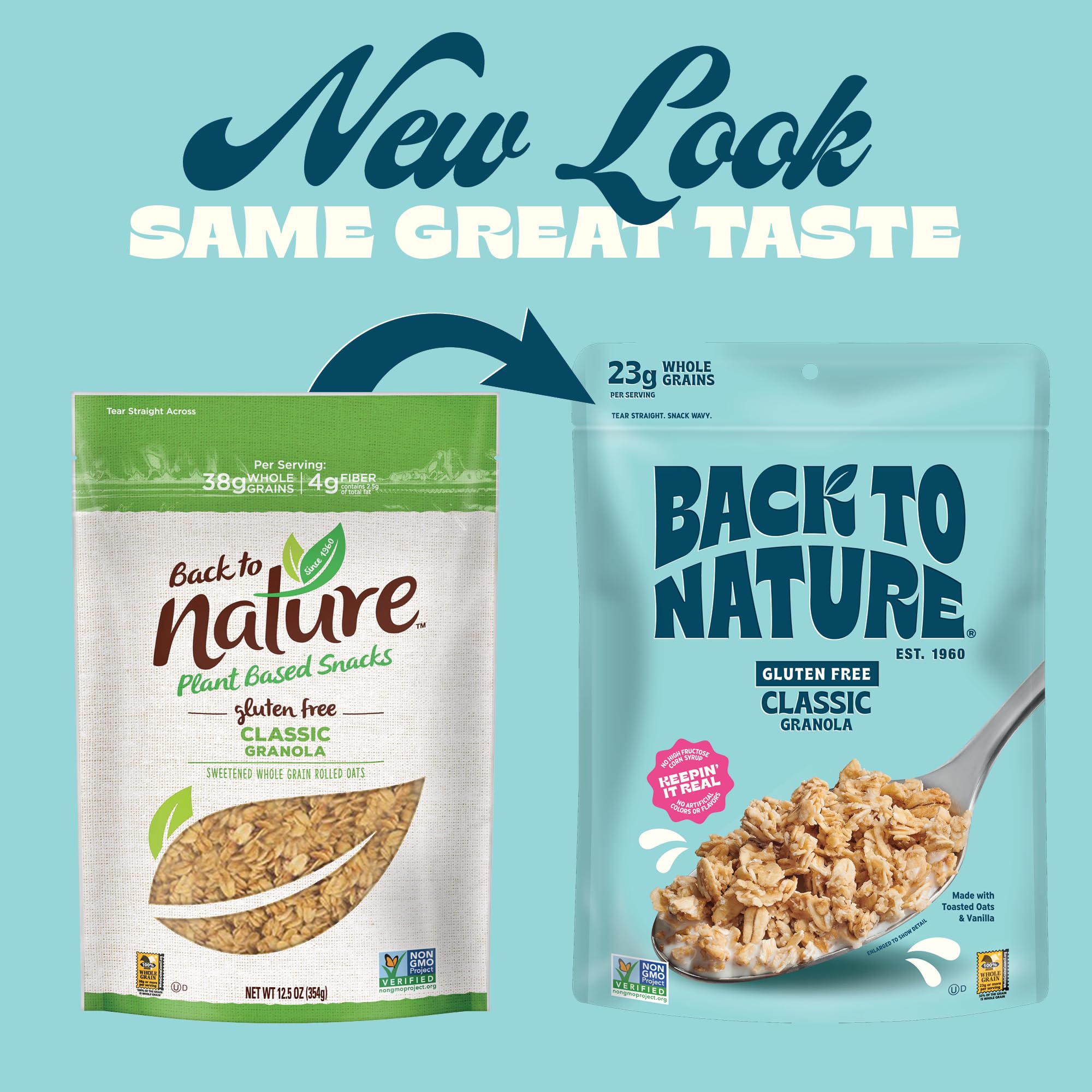 Organic Granola Cereal - Gluten Free, Non-GMO, Vegan Snacks - for Breakfast & Hiking