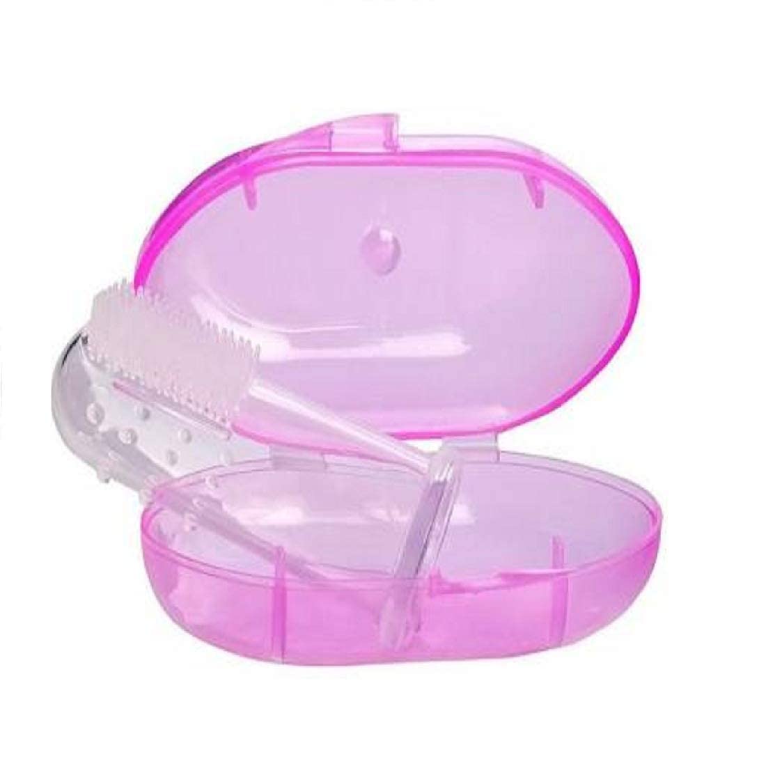 Organic Baby Fruit Feeder & Silicone Teether for 3-18 Months - Safe Pacifier with Finger Brush & Tongue Cleaner (3-Pack, Multicolor) - Perfect for First Foods & Soothing Teething Pain