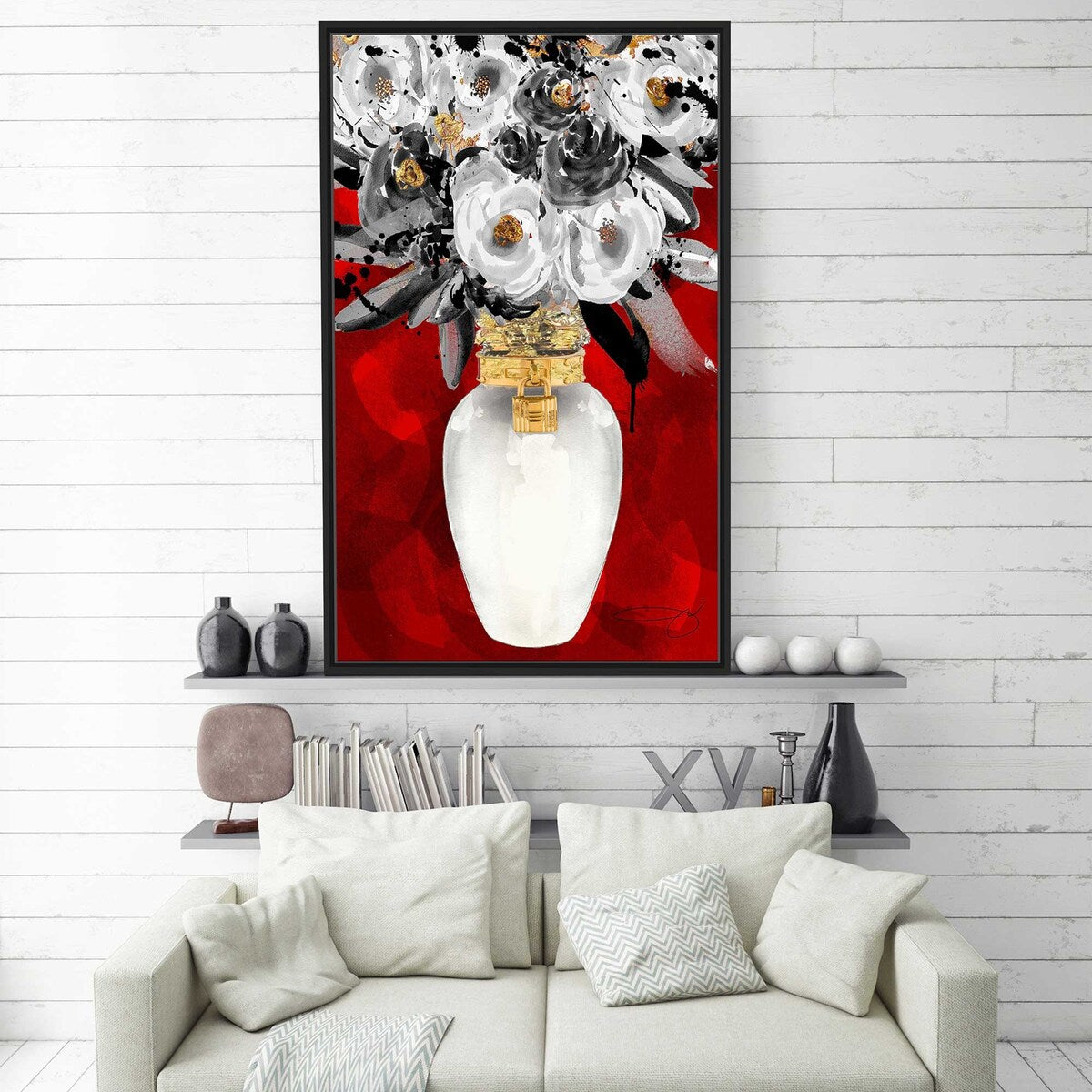Always Fresh Red by Jodi - Premium Floating Canvas Wall Art - Modern Home Decor for Living Room, Bedroom & Office