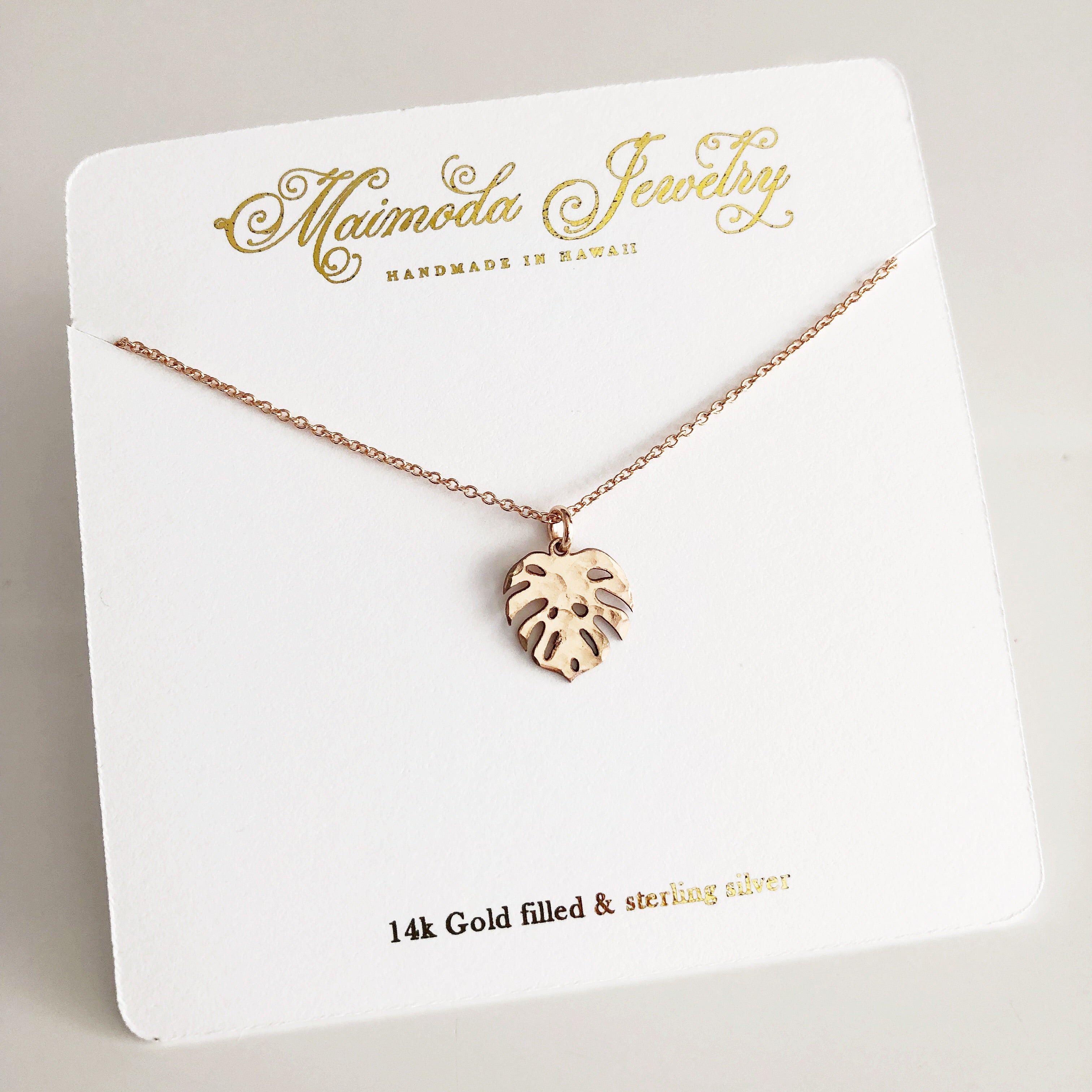 Monstera Leaf Pendant Necklace (N285) - Elegant Botanical Jewelry for Women, Perfect for Everyday Wear & Boho Fashion