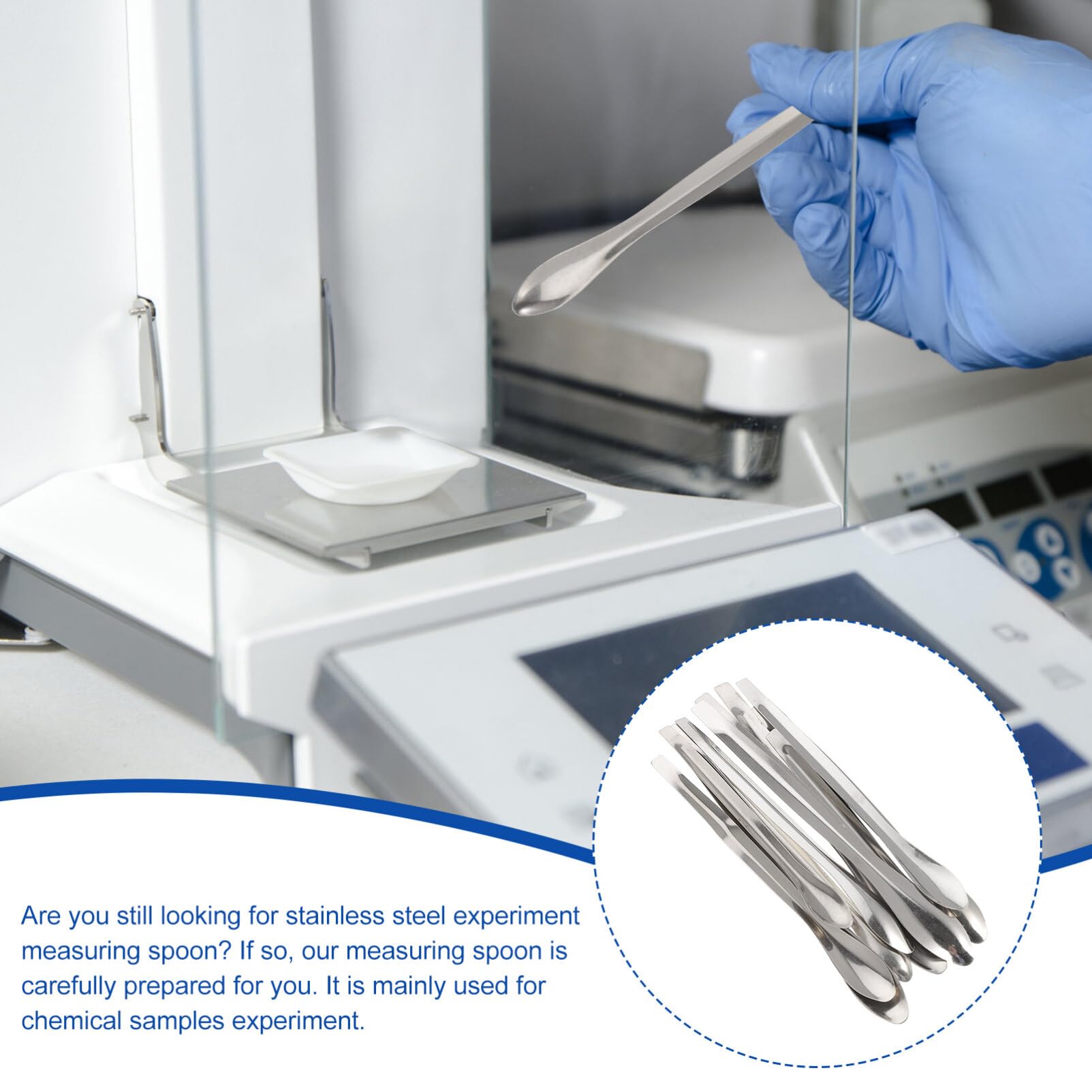 iplusmile Stainless Steel Lab Spatula - Micro Scoop for Laboratory Sampling, Mixing & Pill Filling | Durable Metal Spatula for Scientific Experiments, Pharmacy & Sample Preparation | Perfect for Chemistry Labs, Research & Medical Use