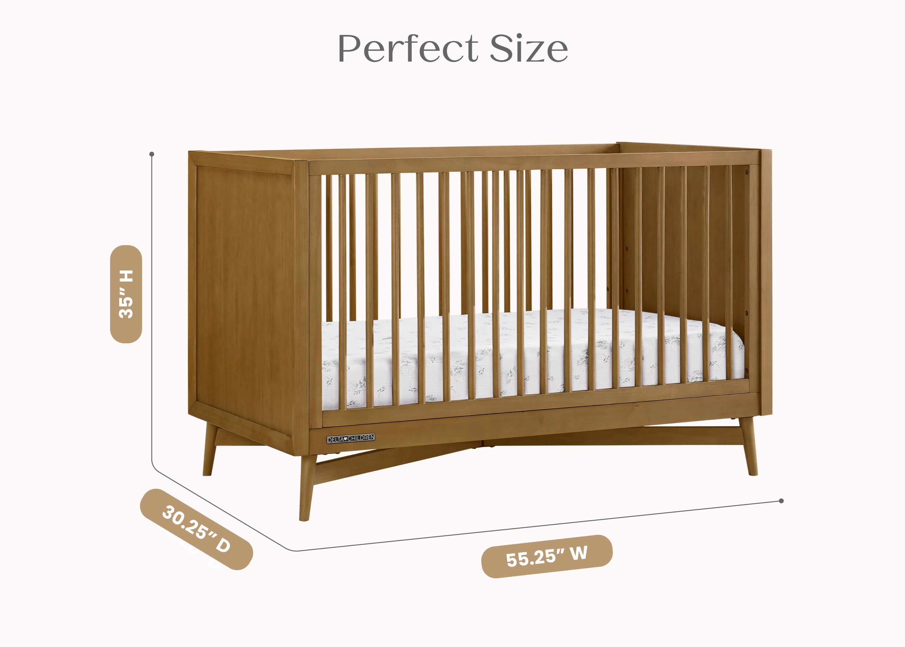 Dylan 4-in-1 Convertible Baby Crib - Toddler Bed, Daybed & Full-Size Bed - Safe Nursery Furniture for Newborn to Teen - Perfect for Bedrooms, Daycare & Guest Rooms