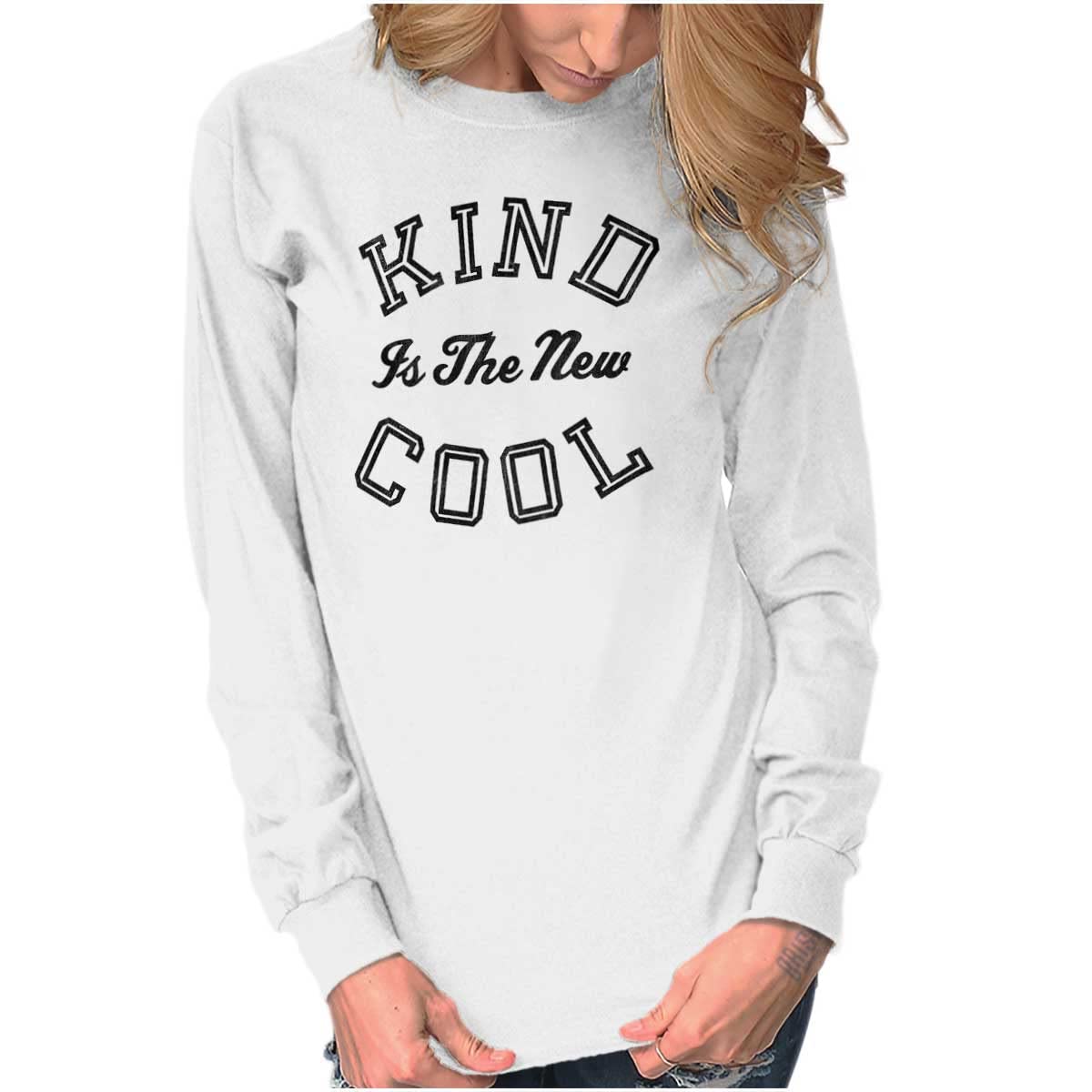 Kind is The Nice Happy Gym Women's Long Sleeve T-Shirt - White | Workout, Yoga & Casual Wear
