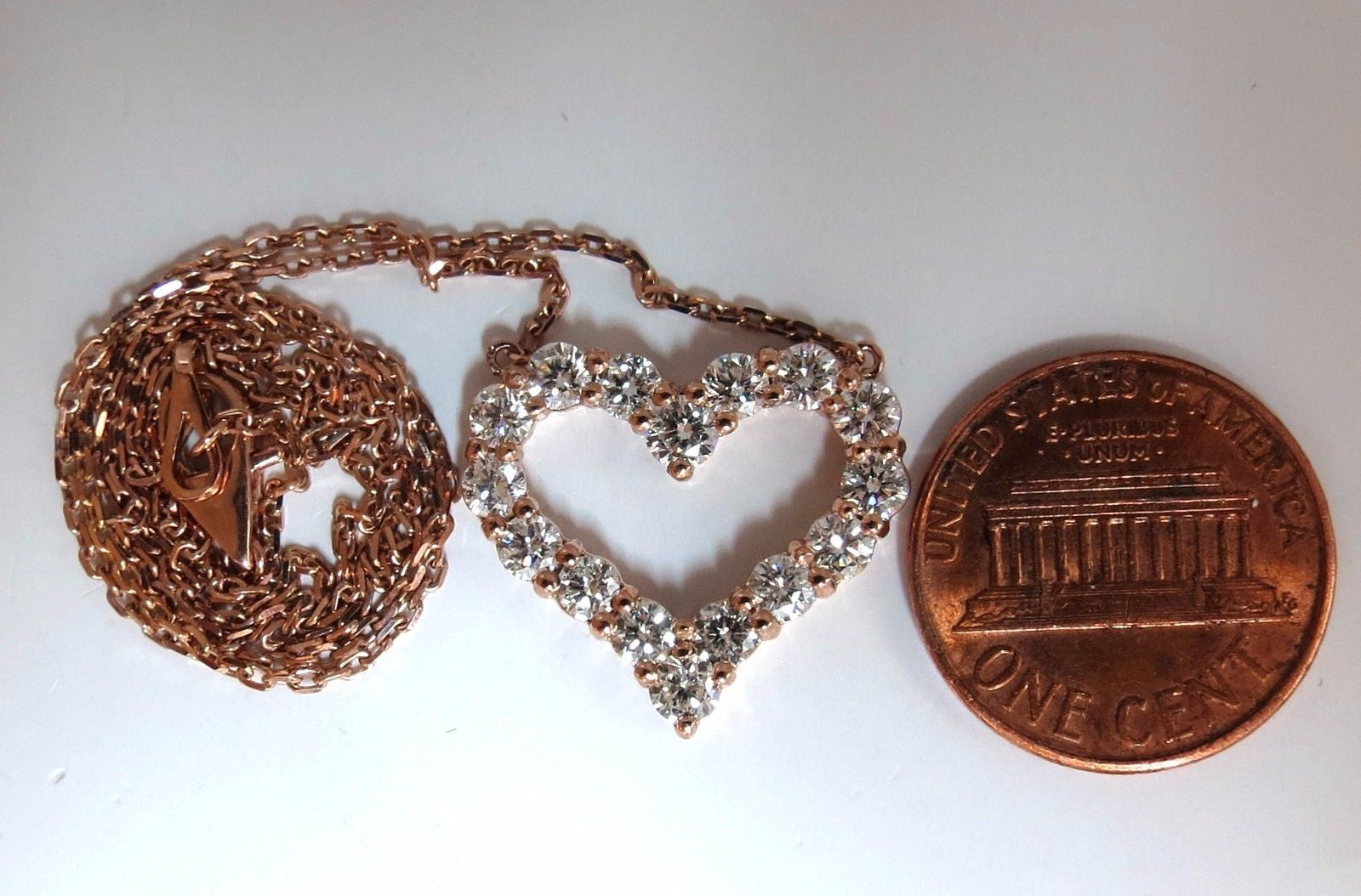 1.52ct Natural Diamond Heart Necklace in 14K Rose Gold (G/VS) - Perfect for Valentine's Day, Anniversary & Romantic Gifts