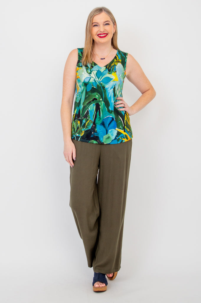 Hannah Tank Top - Eco-Friendly Linen Bamboo Blend - Perfect for Yoga, Travel & Casual Wear