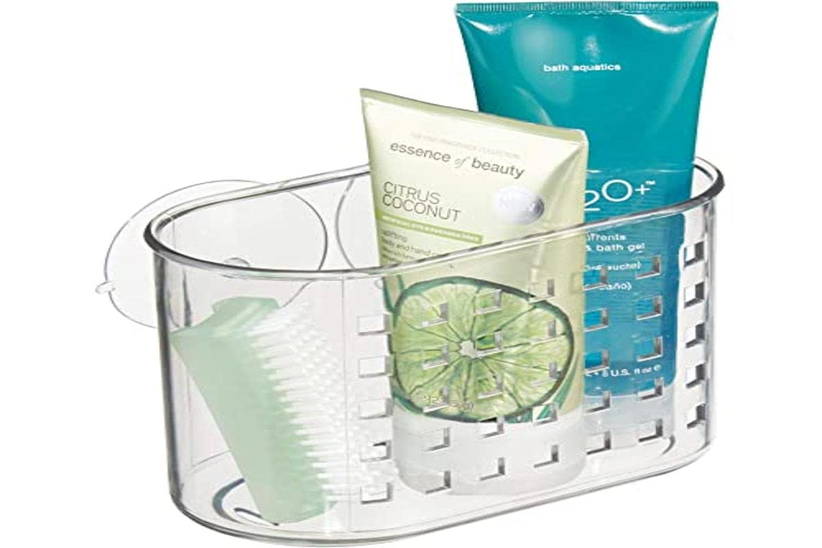 iDesign Clear Plastic Suction Shower Caddy - 7.25