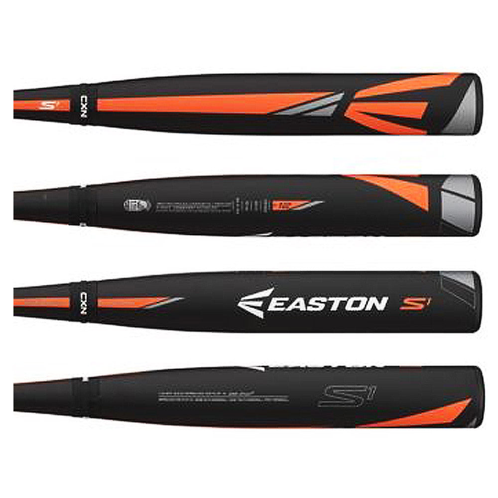Easton S1 30/18 YB15S1 Youth Baseball Bat - USSSA Certified, Black/Orange (2015 Model) | Perfect for Little League Games & Youth Baseball Training