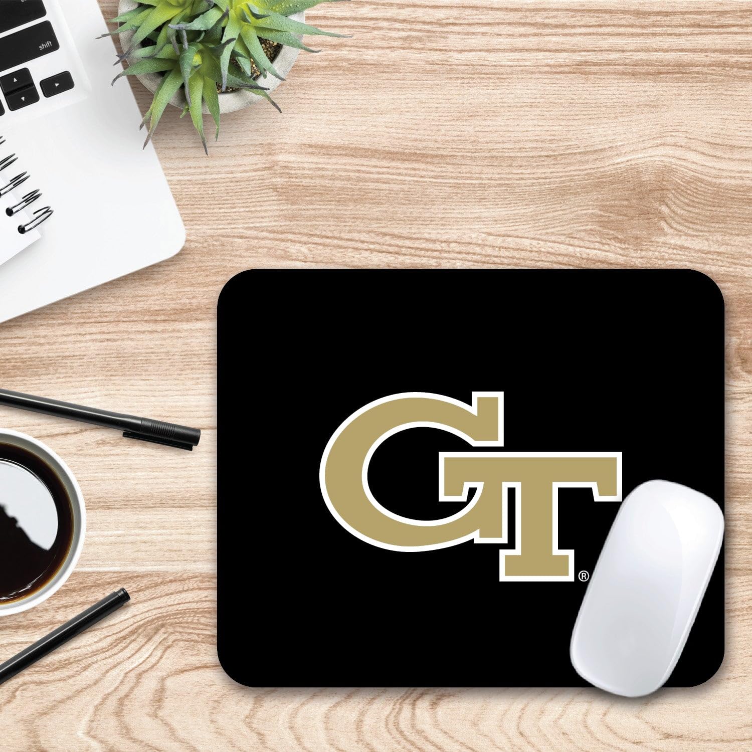 Georgia Tech Logo Mouse Pad - Non-Slip Fabric Gaming & Office Desk Mat for Computers, Laptops - Perfect for Students, Alumni & Fans - Classic Black Design with Official Institute Branding