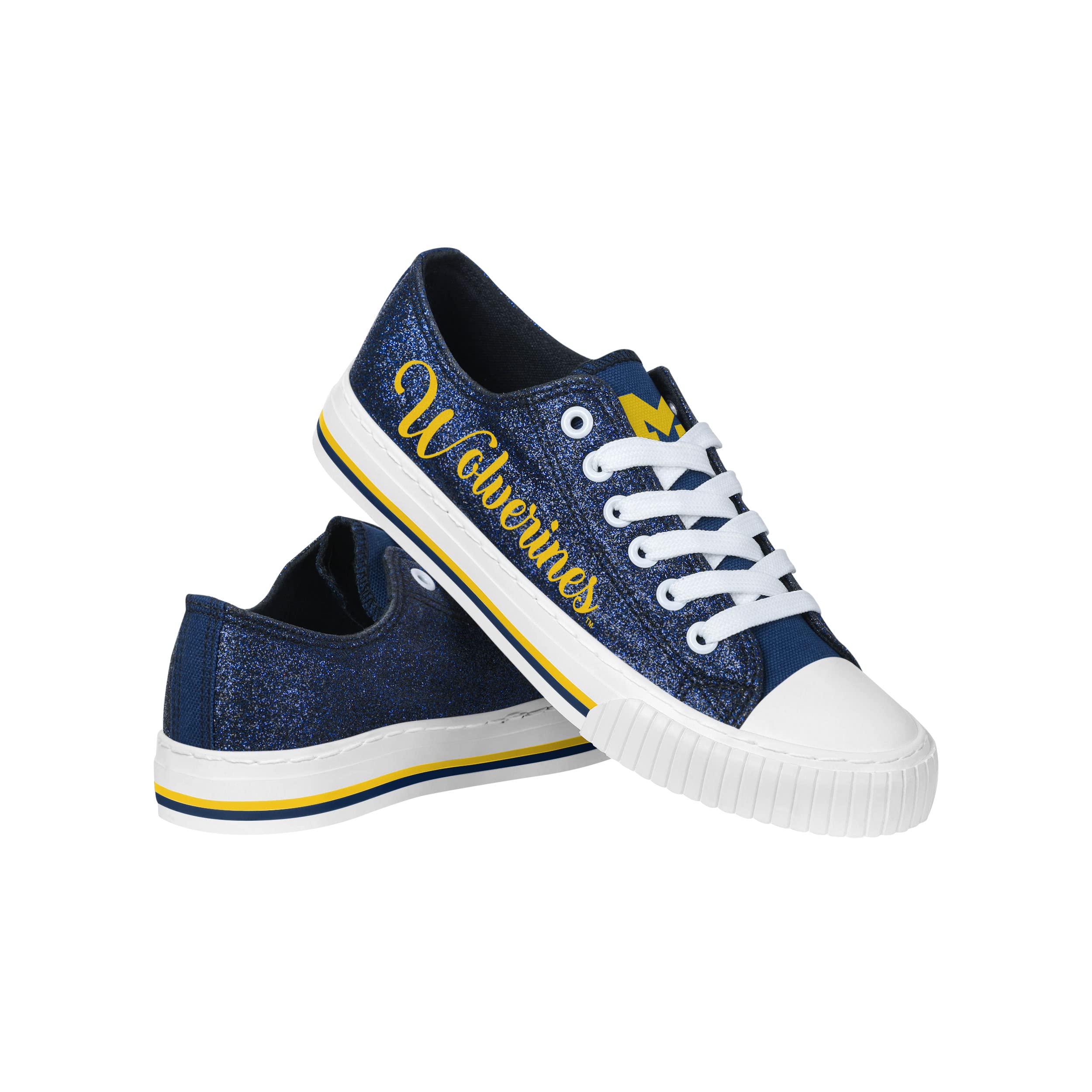 FOCO Women's NCAA College Team Logo Fashion Sneakers - Low Top Canvas Casual Shoes for School, Sports & Everyday Wear