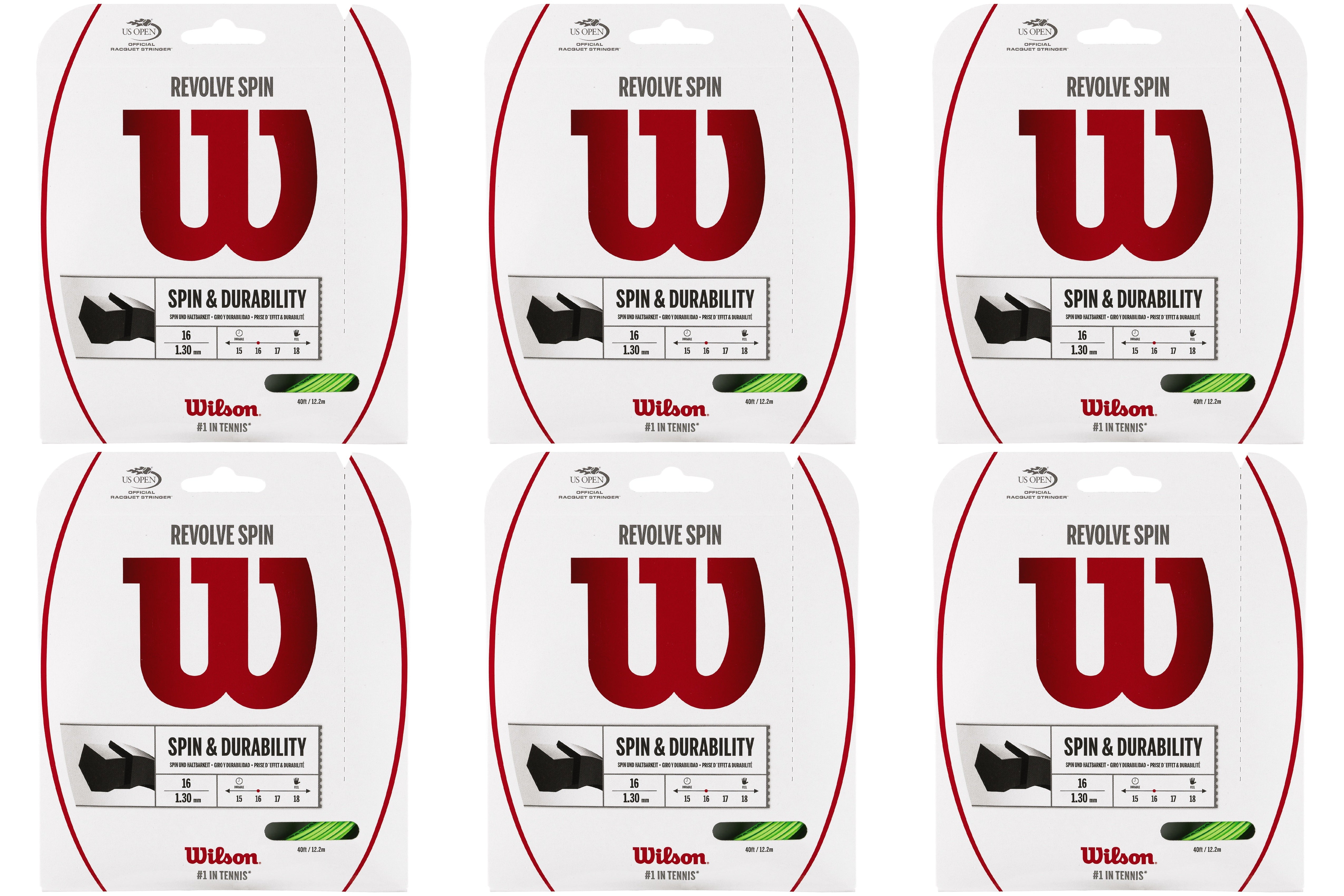 Wilson Revolve Spin Green Tennis String - High Performance Tennis String for Spin & Control | Perfect for Competitive Play & Training
