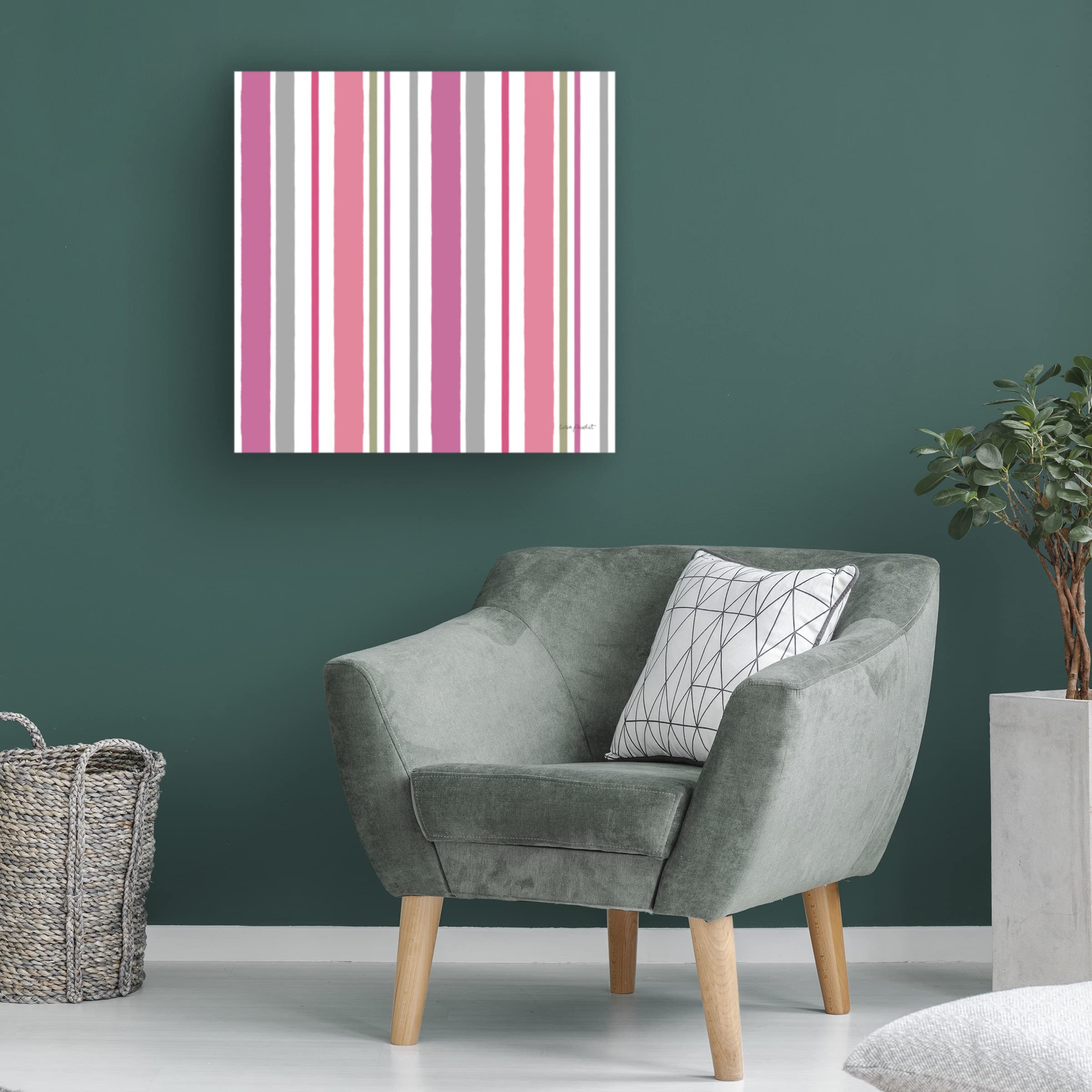 Lisa Audit 'Obviously Pink 30' Floral Canvas Wall Art - Modern Pink Flower Painting for Living Room, Bedroom & Office Decor