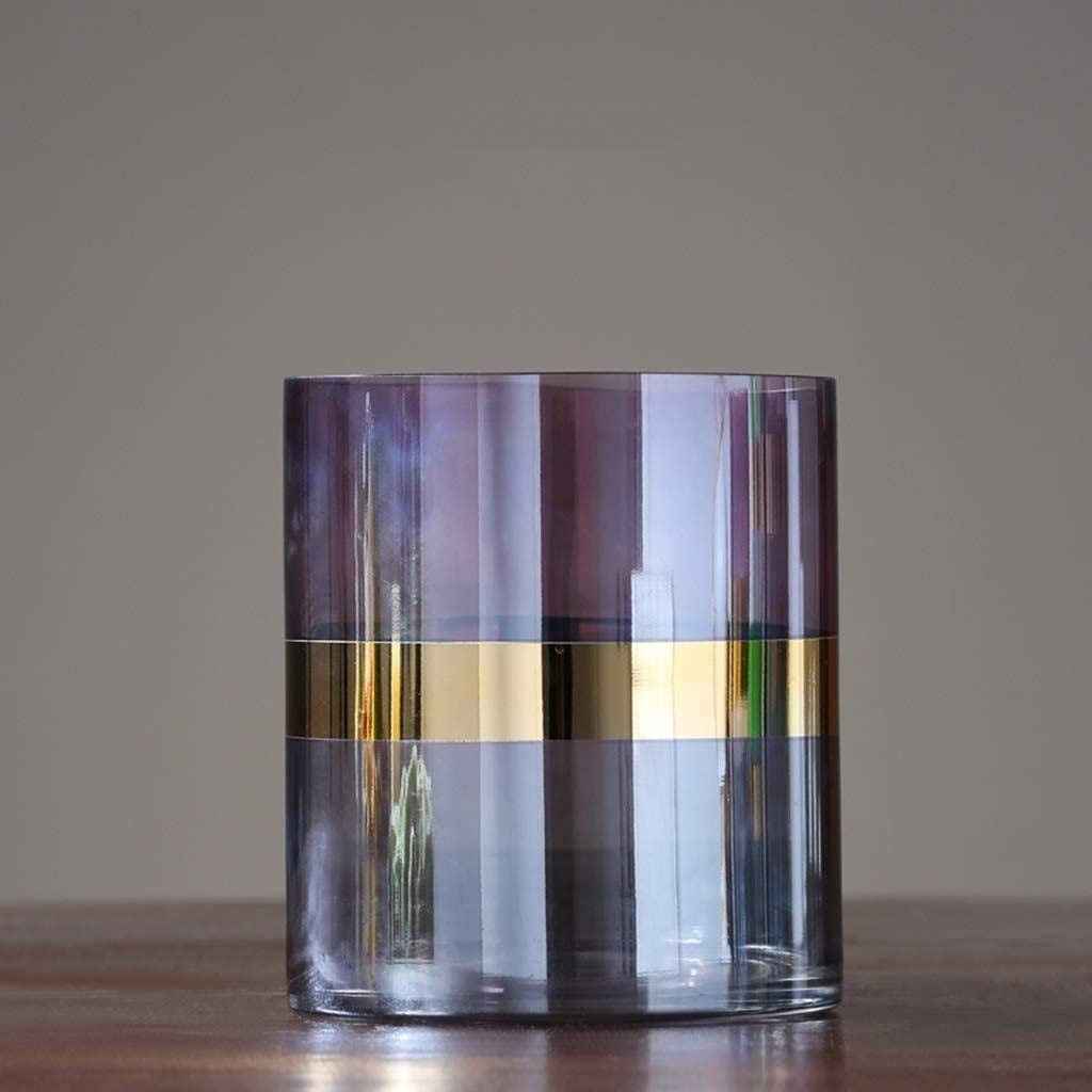 Purple Glass Sculpture Vase - 16x19cm Decorative Home Decor for Weddings, Birthdays & Holidays | Durable Art Gift for Housewarming, Anniversary & Special Occasions