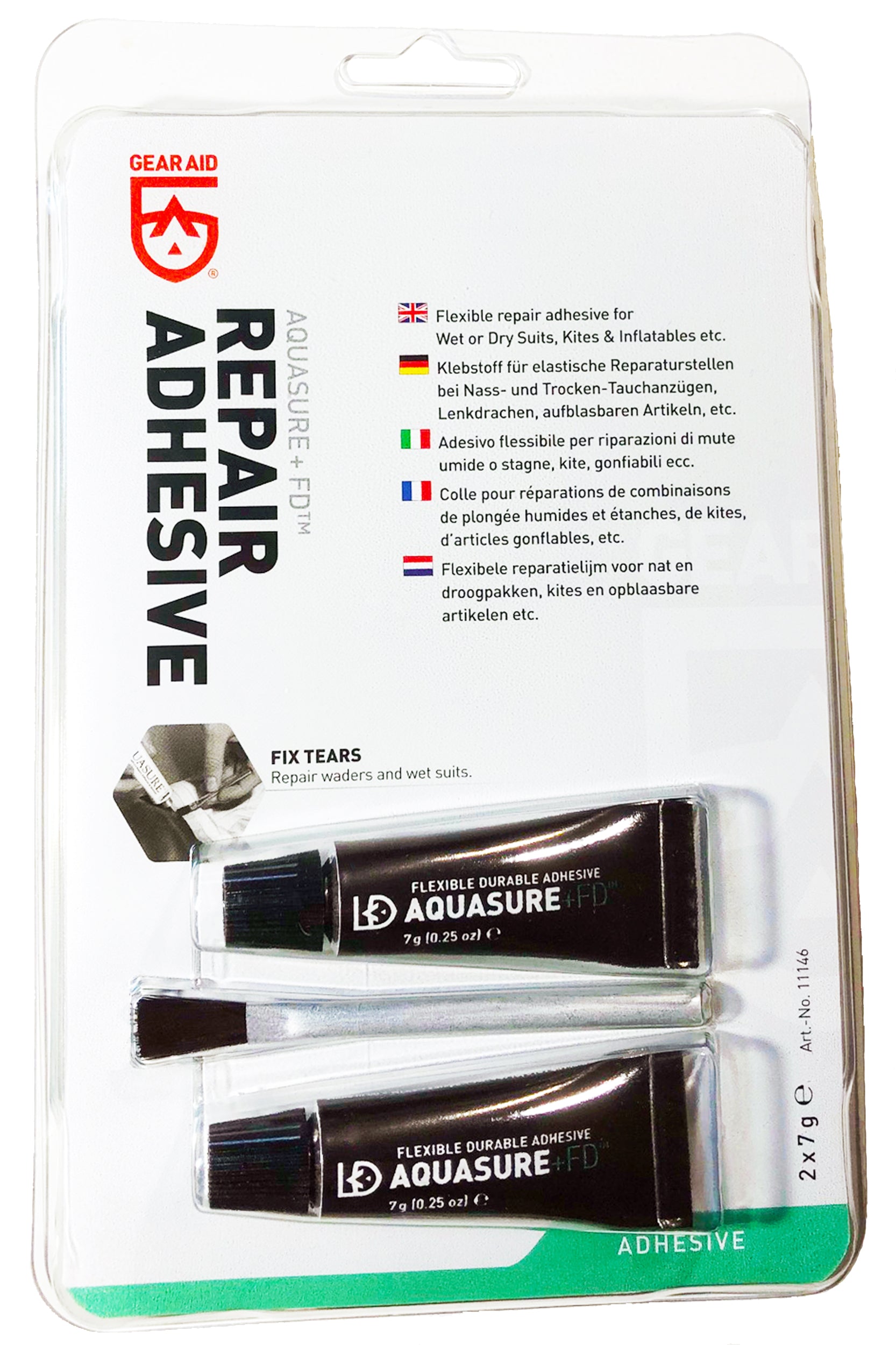 Beaver McNett Gear Aid Aquasure+FD Waterproof Sealant - Twin 7 Gram Pack for Outdoor Gear Repair & Waterproofing | Perfect for Tents, Jackets & Footwear