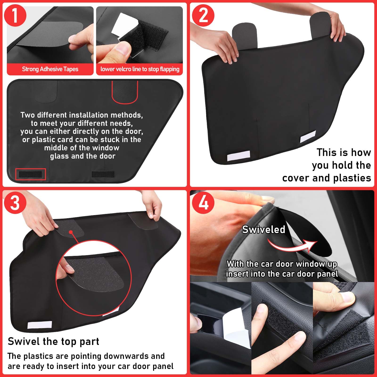 ALLENLIFE Waterproof Pet Car Door Cover - 2 Pack Polyester Back Seat Protector for Dogs, Anti-Scratch & Machine Washable - Perfect for SUV, Sedan, and Road Trips with Pets