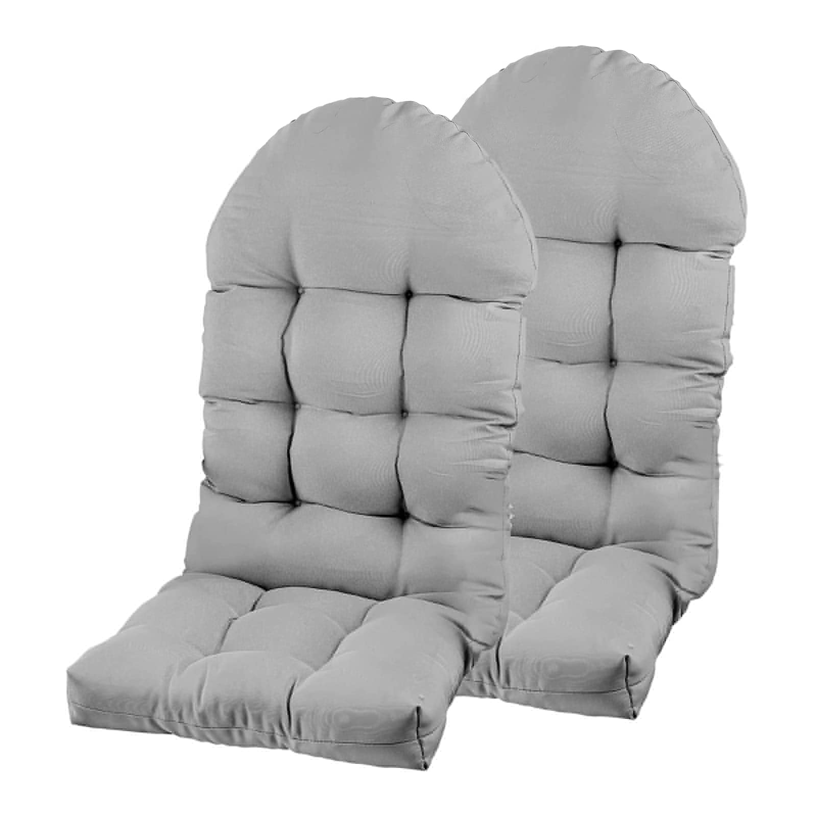 Premium Adirondack Chair Cushion Set - 2-Piece High Back Outdoor Rocking Chair Cushions, UV-Resistant & Fade-Proof Patio Seat Cushions in Gray - Perfect for Garden, Deck, Porch & Poolside Relaxation