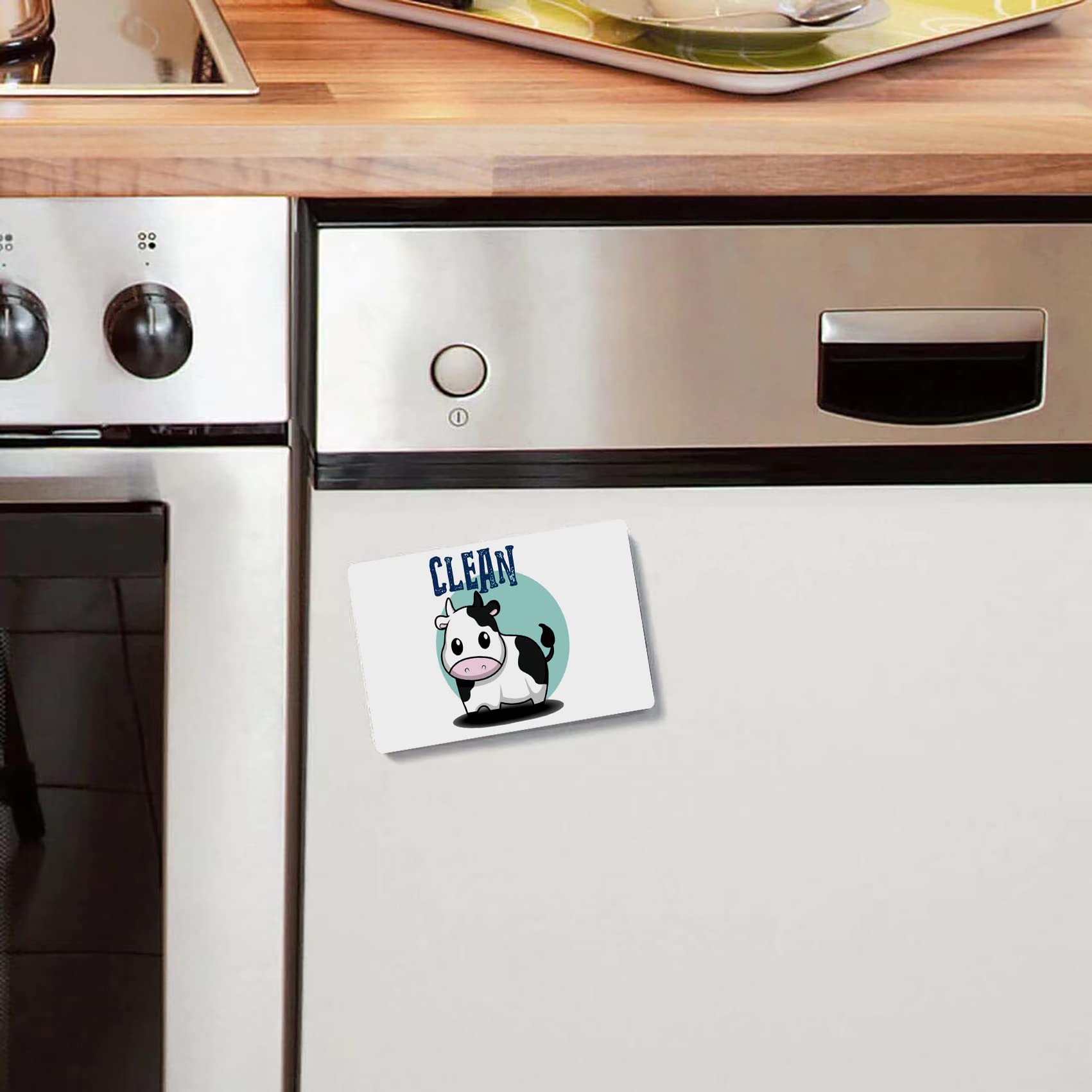 Funny Clean Dirty Dishwasher Magnet - Cute Cow Kitchen Decor, Double Sided Reversible Fridge Sign for Kitchen Organization | Perfect for Home, Office & RV Use