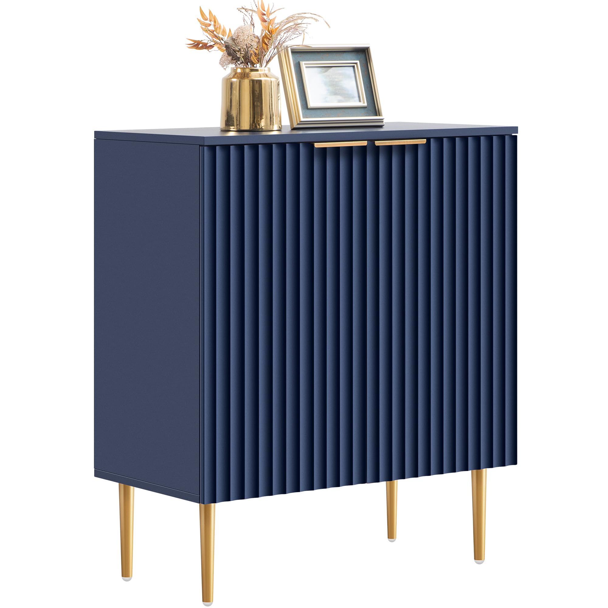 Modern Navy Blue Accent Cabinet with Doors & Adjustable Shelf - Buffet Table, Credenza, Coffee Bar for Kitchen, Living & Dining Room | Stylish Storage Solution for Home Decor & Entertaining