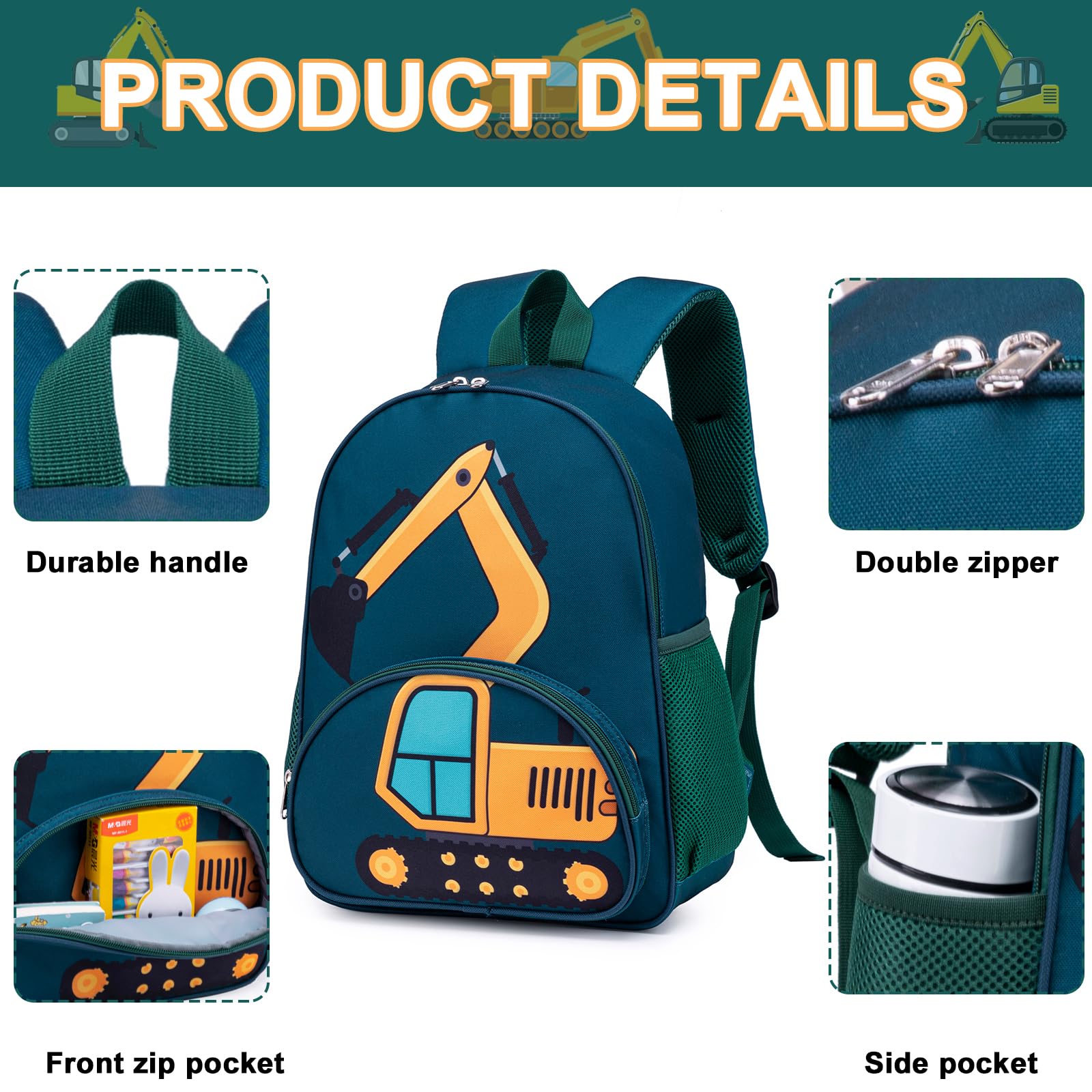 LOIDOU Kids Backpack for Boys & Girls - Durable Preschool & Kindergarten School Bag with Lunch Box Set - Perfect for School, Travel & Daily Use
