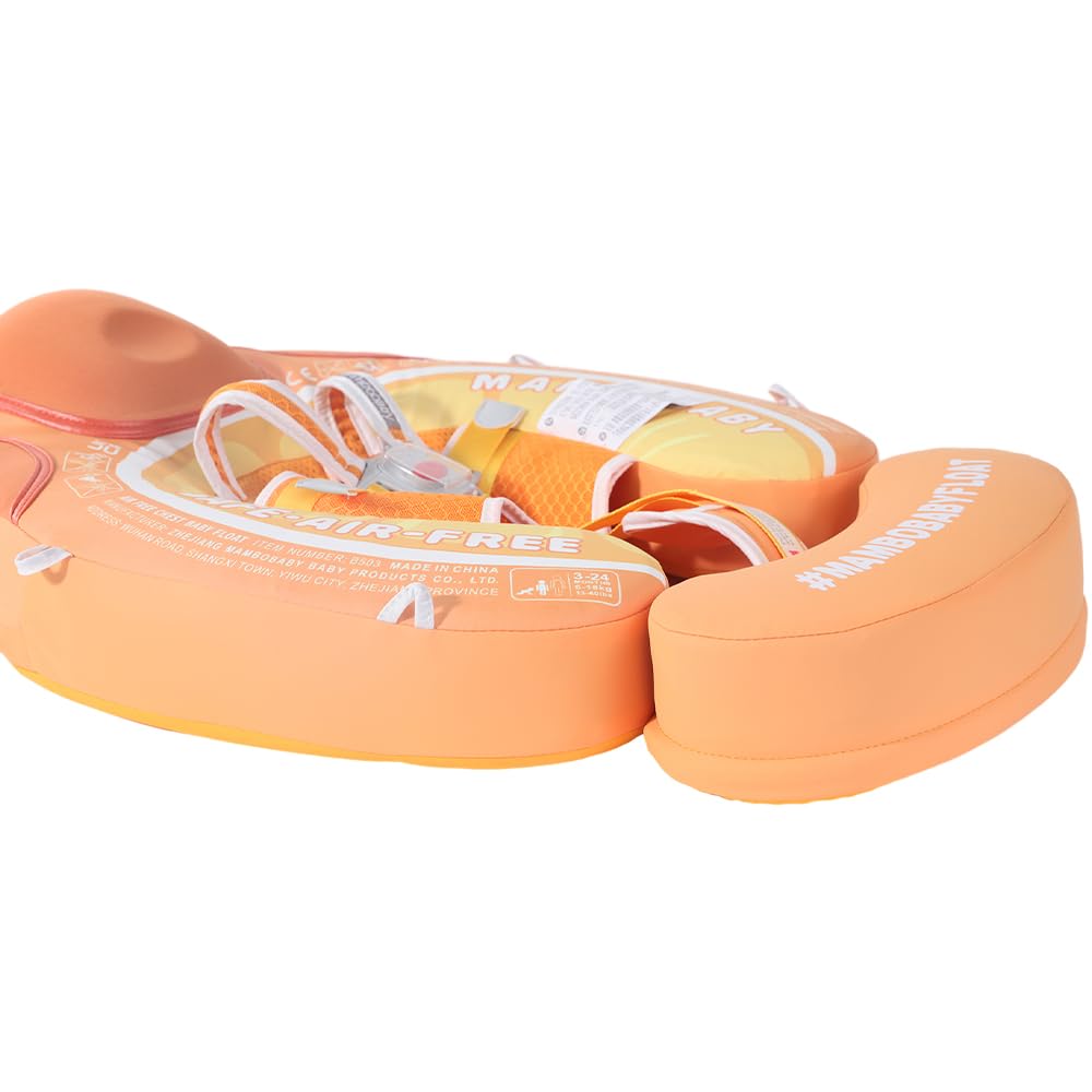 HECCEI Mambobaby Non-Inflatable Baby Swim Ring with Sunshade - Safe Infant Swimming Float for Babies 3-24 Months - Perfect for Pool, Beach & Water Play