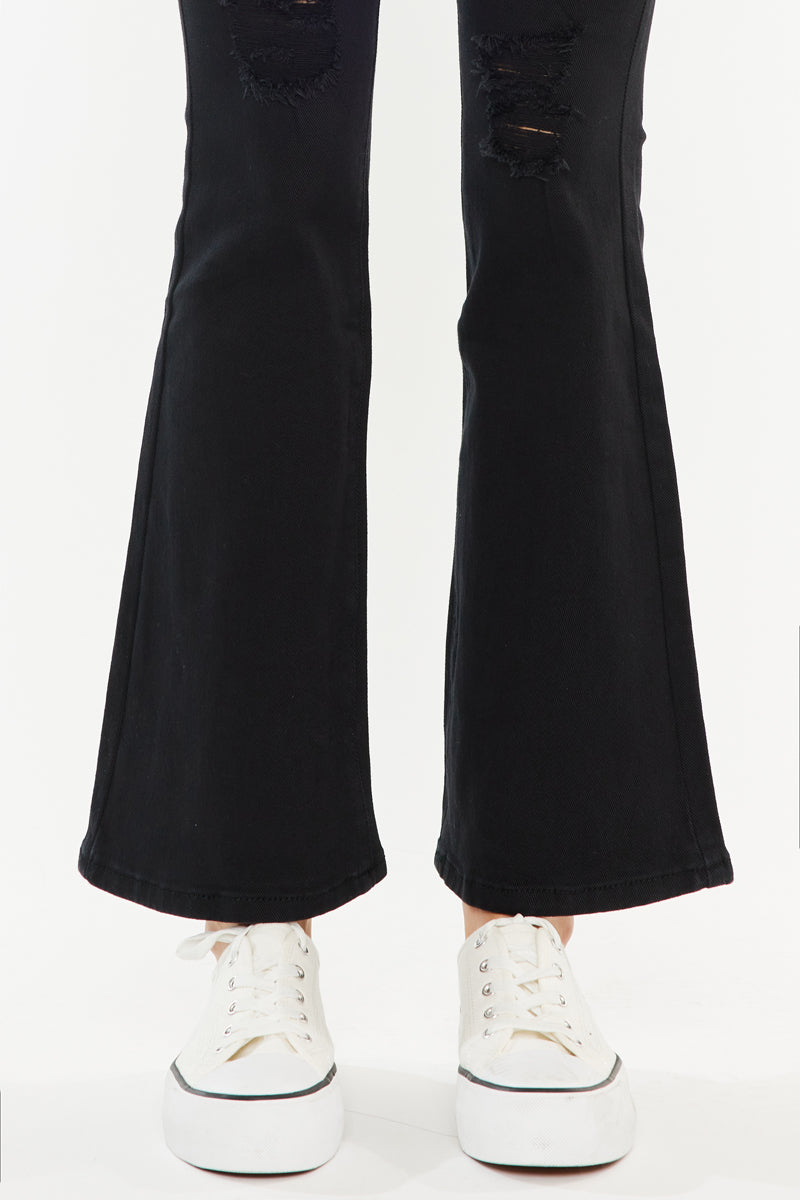 Crystal High Rise Bootcut Jeans for Women - Petite Size, Stretch Denim Pants, Comfortable & Flattering Fit - Perfect for Work, Casual Outings & Date Nights