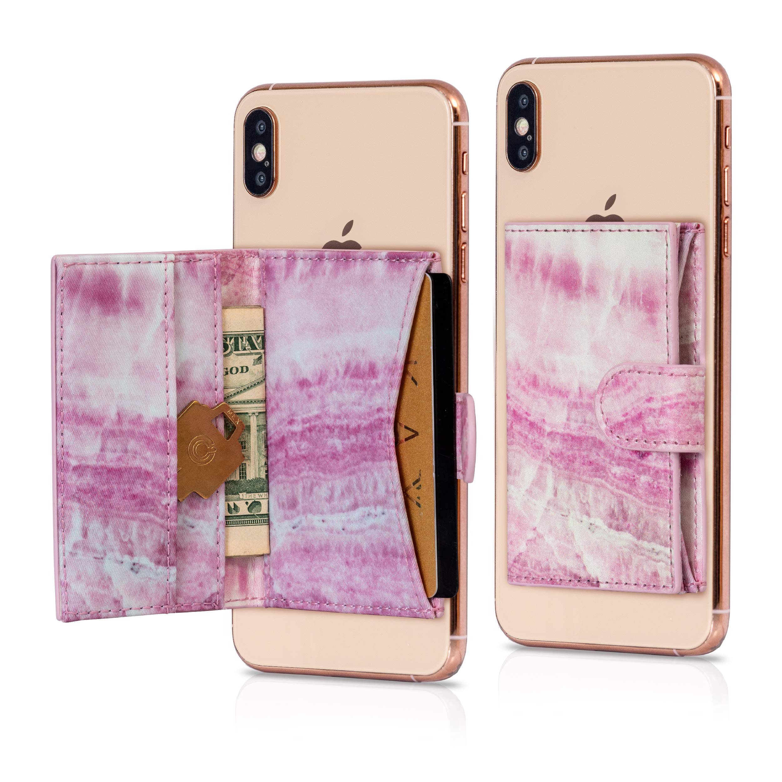 Cardly | Stick On Phone Wallet & Card Holder for iPhone | Slim RFID Blocking Adhesive Wallet for iPhone 11/12/13/14/15 Pro Max | Perfect for Travel, Shopping & Daily Use (Pink)