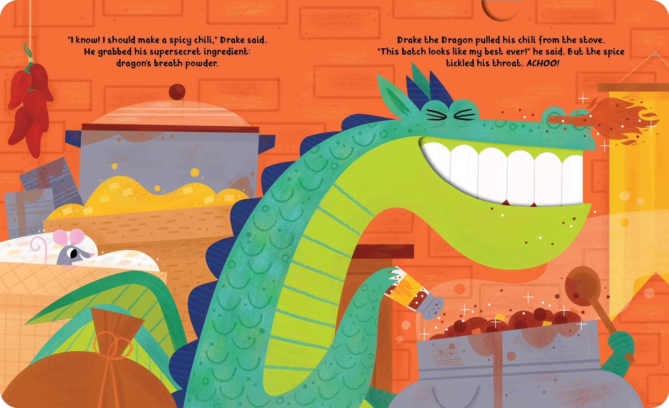 Dragon Dinner Crunchy Board Book for Kids - Interactive Children's Storybook with Bite Marks - Perfect for Bedtime Reading & Early Learning